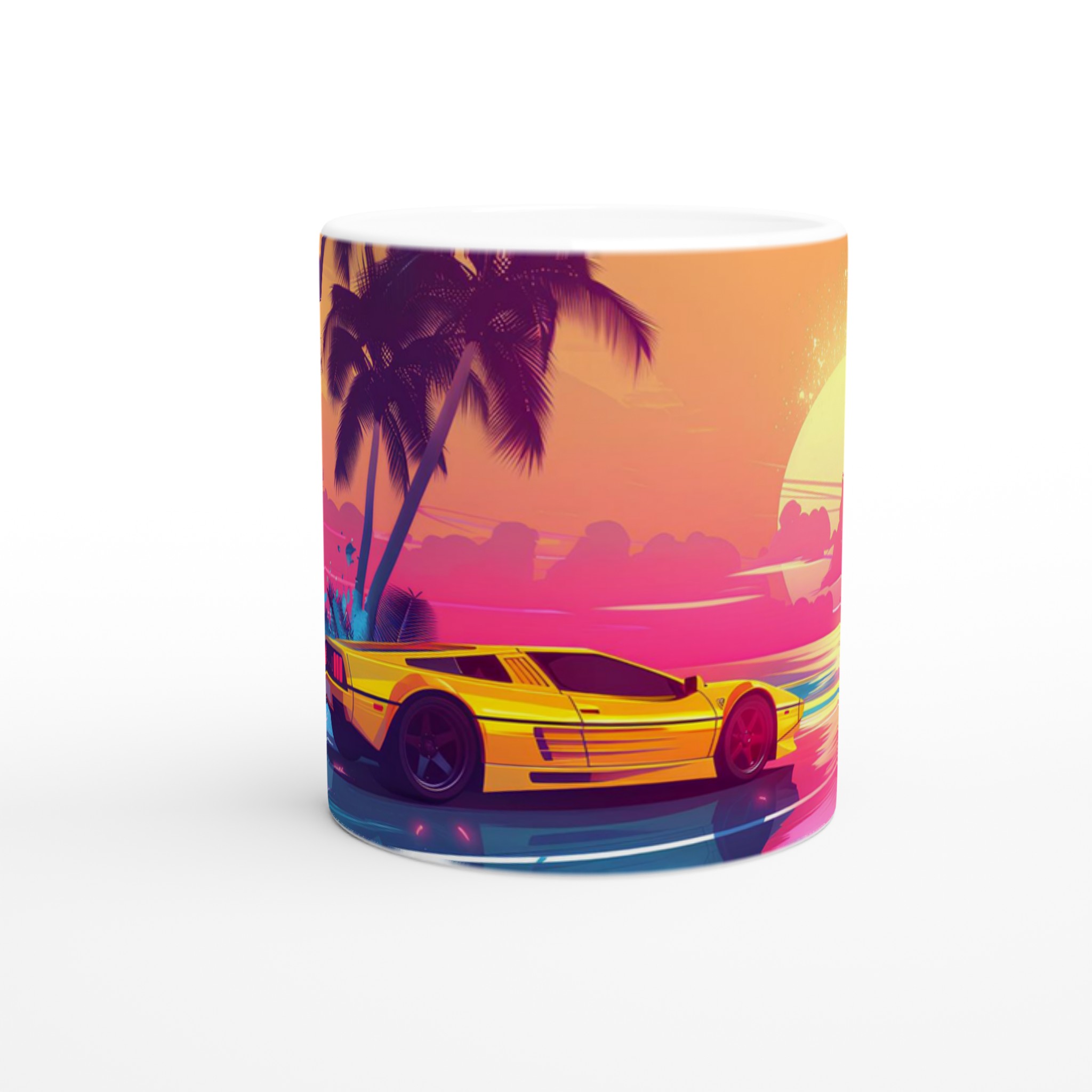 Neon Sunset Retro Sportbil Mugg – 80-tals Estetik i Vit Keramik, Välj Din Färg! 8 df99aae6-f7ef-4001-ac54-2db325bd7a90