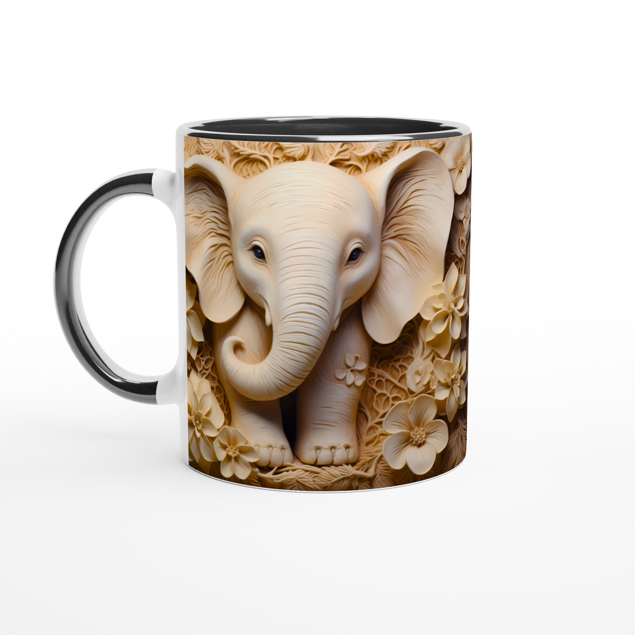 Elefant & Blommor 11oz Keramikmugg – Elegant Naturdesign i Din Favoritfärg 7 e04edc55-9c08-48c0-8e82-673510ae2c3f