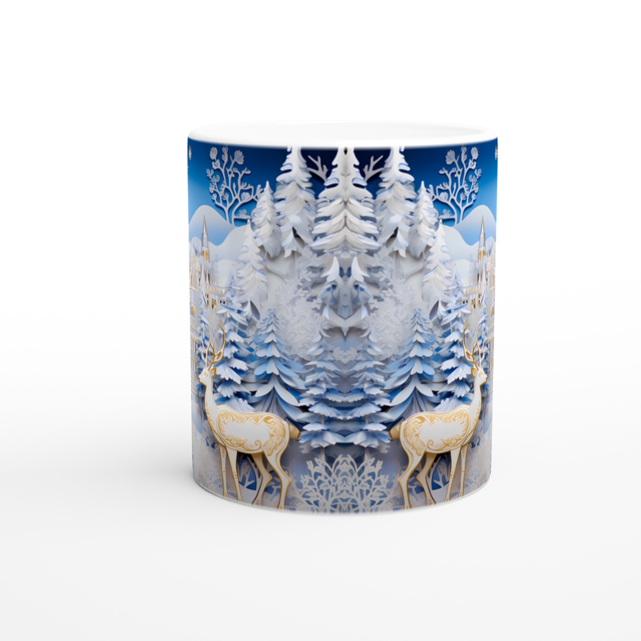 Vinterlandskap Magi Keramikmugg – Din Kaffestund med Snötäckta Granar & Eleganta Rådjur i Valfri Färg! 8 e074064d-6ced-419f-b7e6-8f35648ac685
