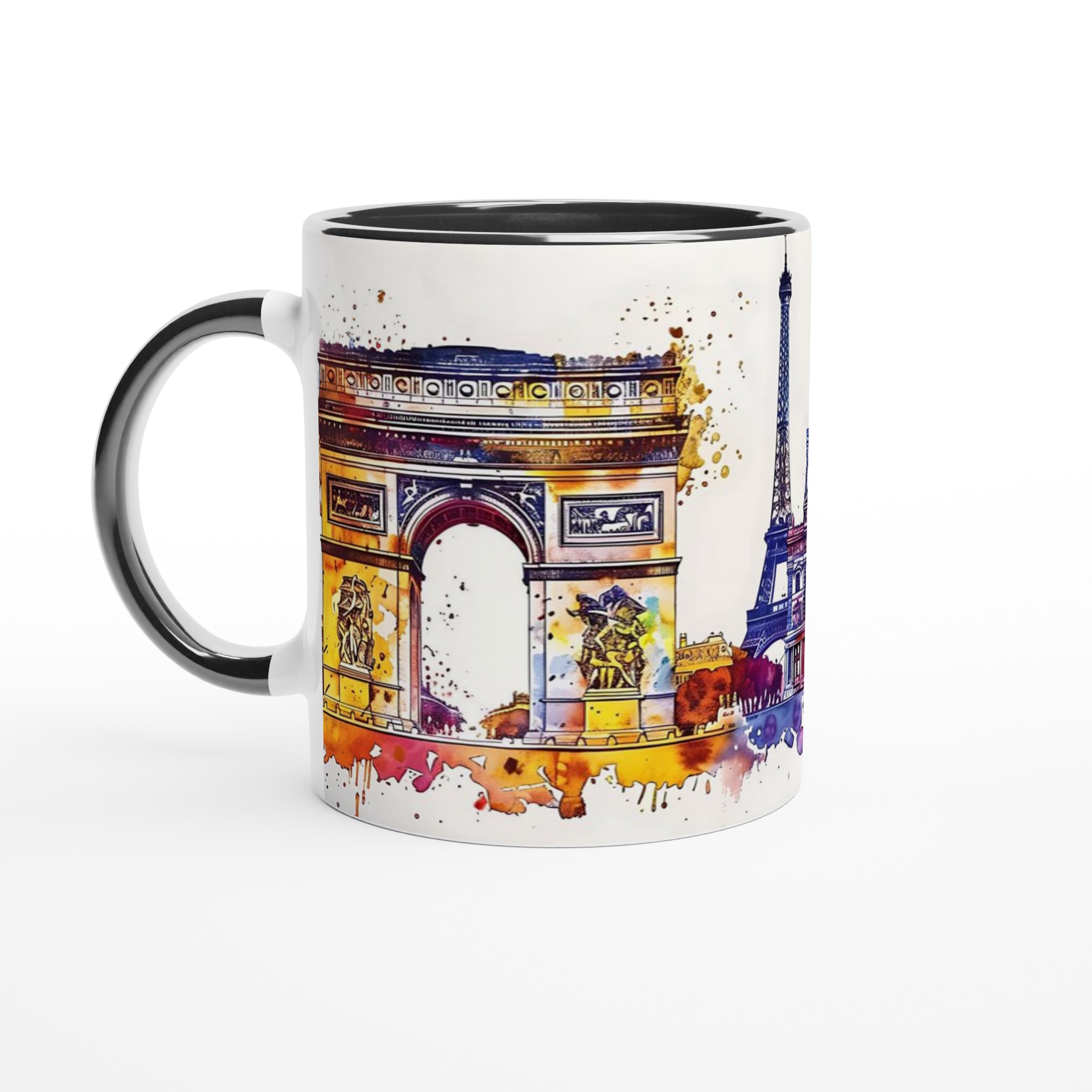Paris Akvarell Stadssiluett Mugg - Konstnärlig Kaffekopp med Ikoniska Landmärken 7 e09d9b82-9163-43c4-9a2a-59d08972ca73