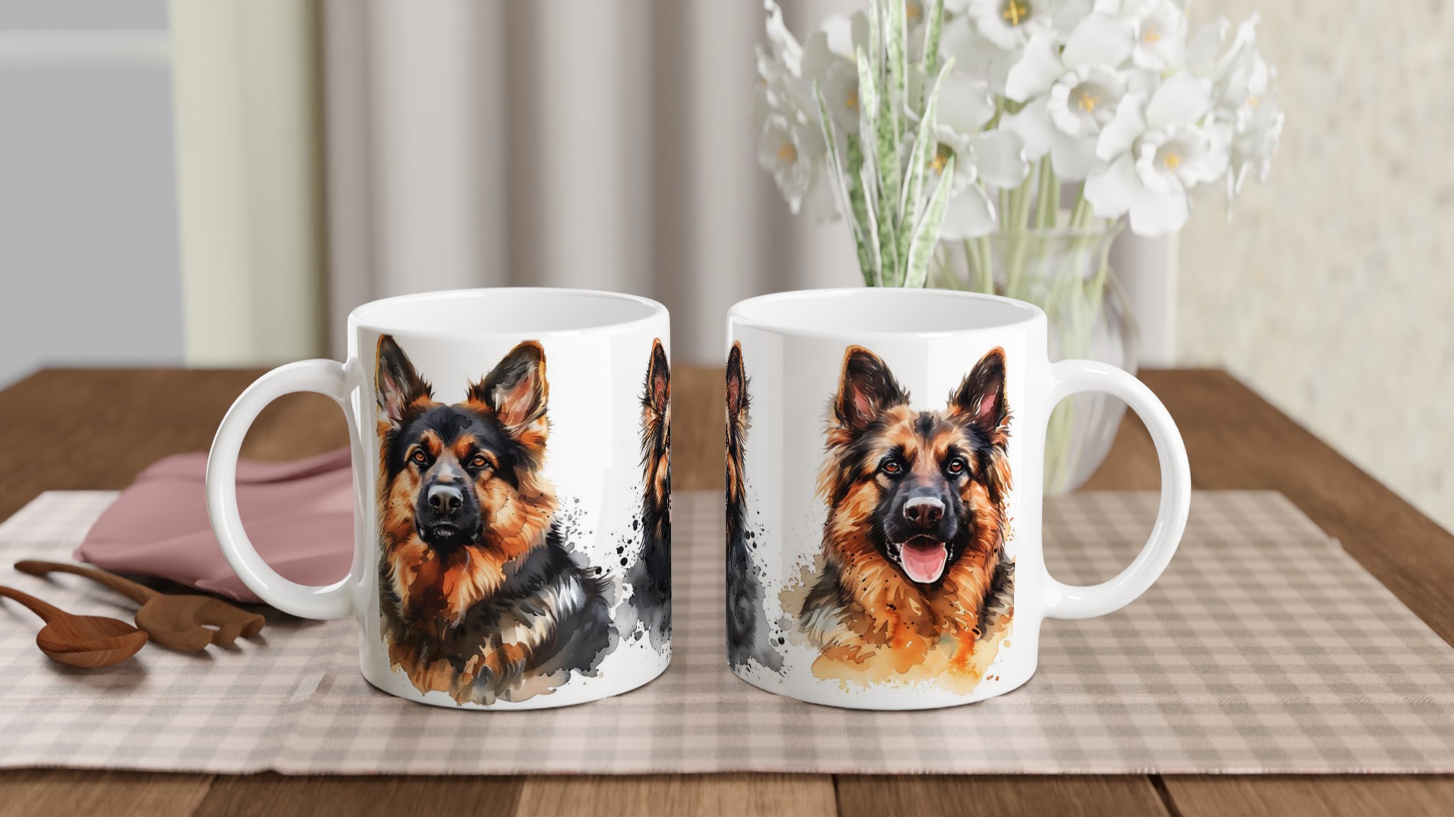 Vacker Schäfer Akvarellmugg – 11 oz Keramikmugg i ditt val av 7 färger 10 e130bf7c-1cd3-44e5-99e9-aee573a10326