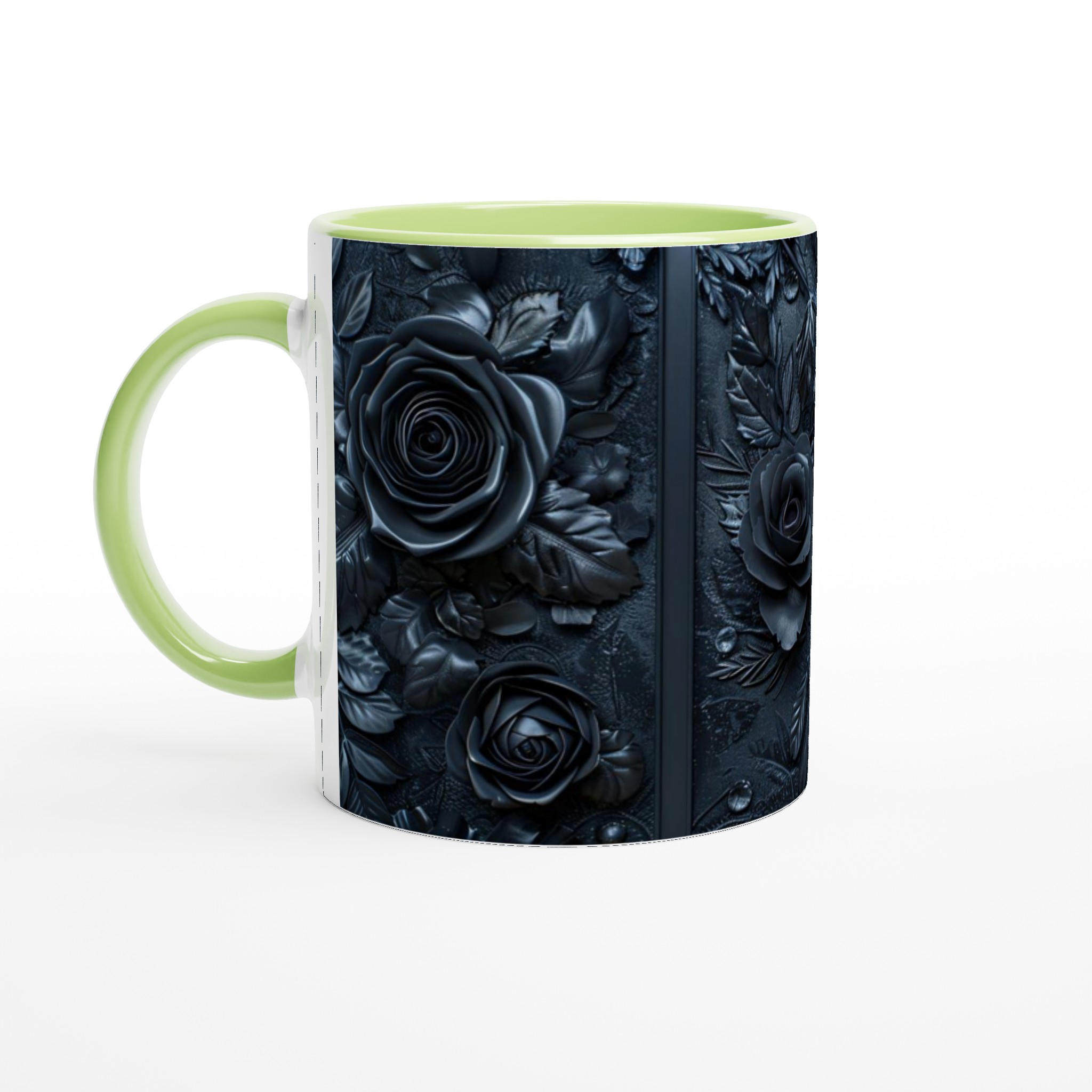 Elegant 11oz Ceramic Mug in Sleek Black with Botanical Flair 3 e13ef064-b27d-473b-a540-6d632d485a2c