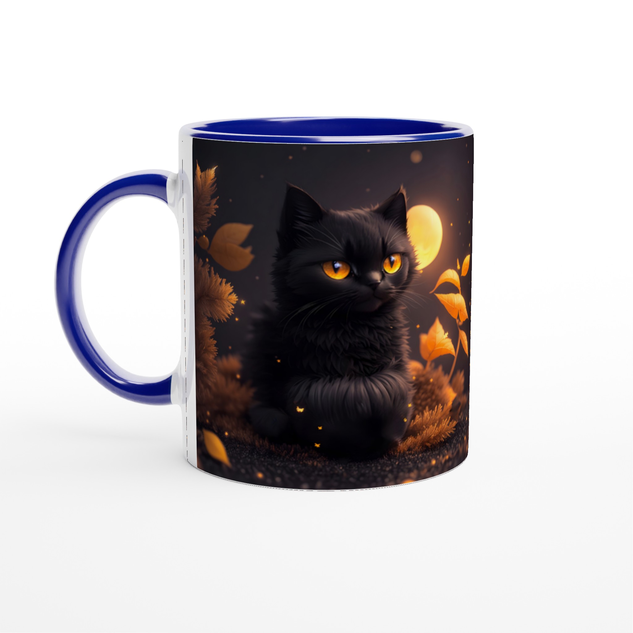Mystisk Svart Katt Keramikmugg - Gyllene Ögon & Magisk Höstatmosfär, 11oz 4 e18cb624-8958-4283-b00b-571c0fef2fad