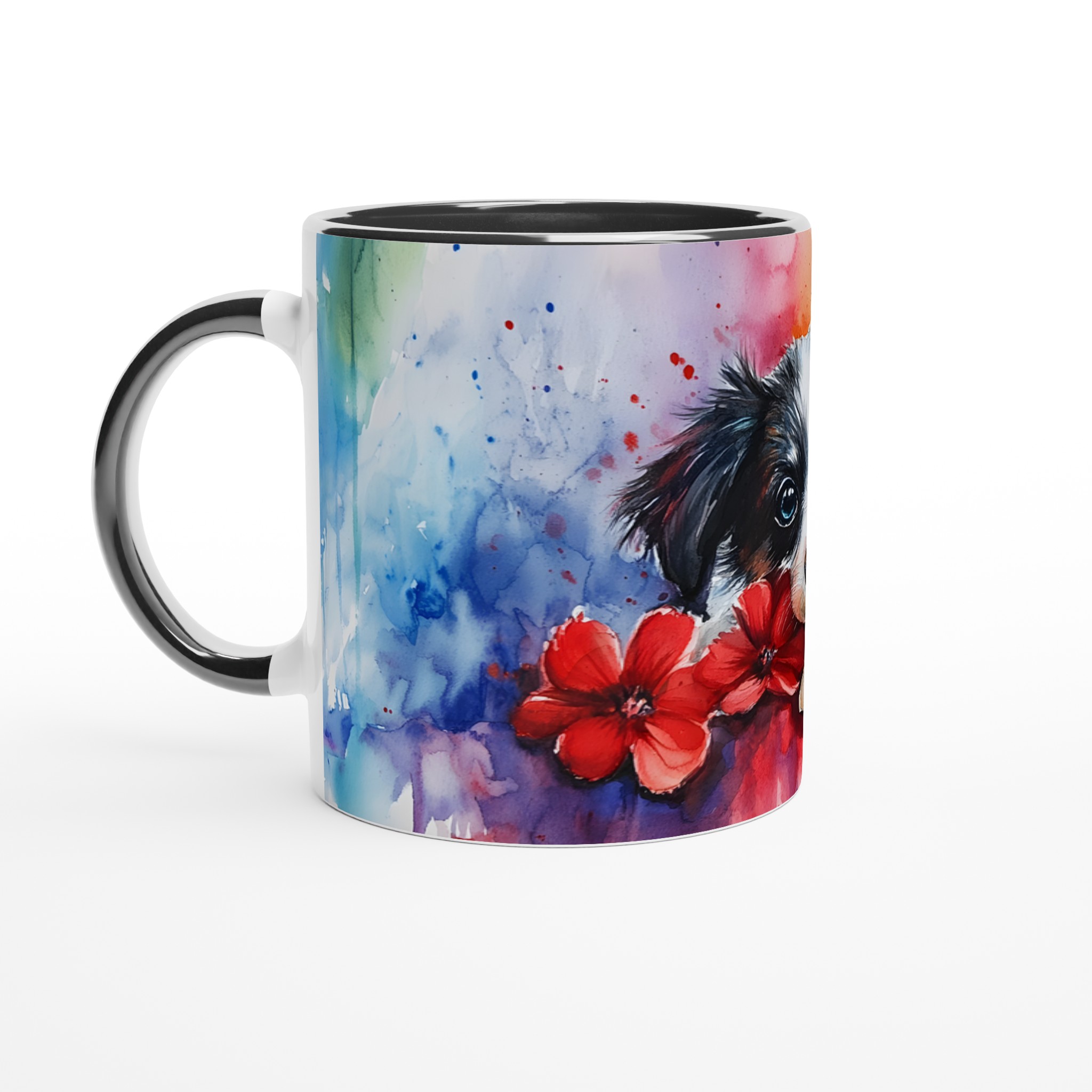 Färgsprakande Valpmugg - 11oz Keramikmugg med Akvarellkonst & Levande Tryck 4 e18fc994-75e3-403c-bb8e-0f218d1ec16b