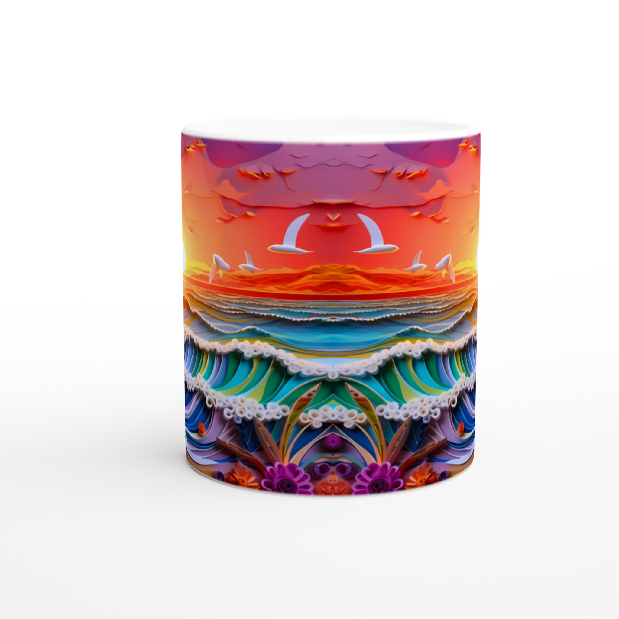 Abstrakt Solnedgång Keramikmugg - 11oz Konstnärlig Kaffemugg i Valfri Färg 9 e24266a3-165f-4d33-aa1f-7dd701a41c3f