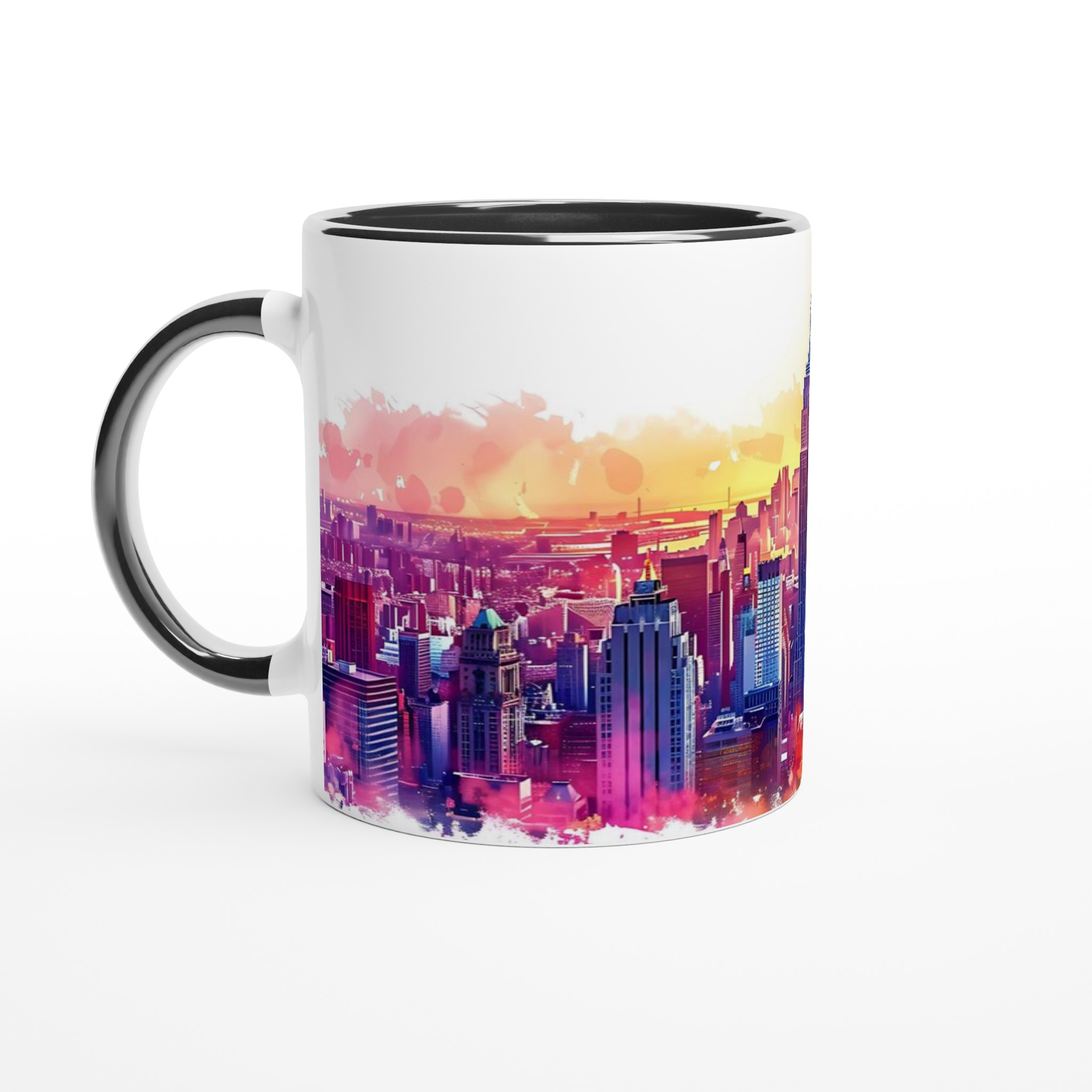 New York City Skyline Watercolor Mugg – Fånga stadens puls i levande färger på din valfria keramiska mugg! 7 e292b43a-b77a-4829-b1ac-b399642e6705