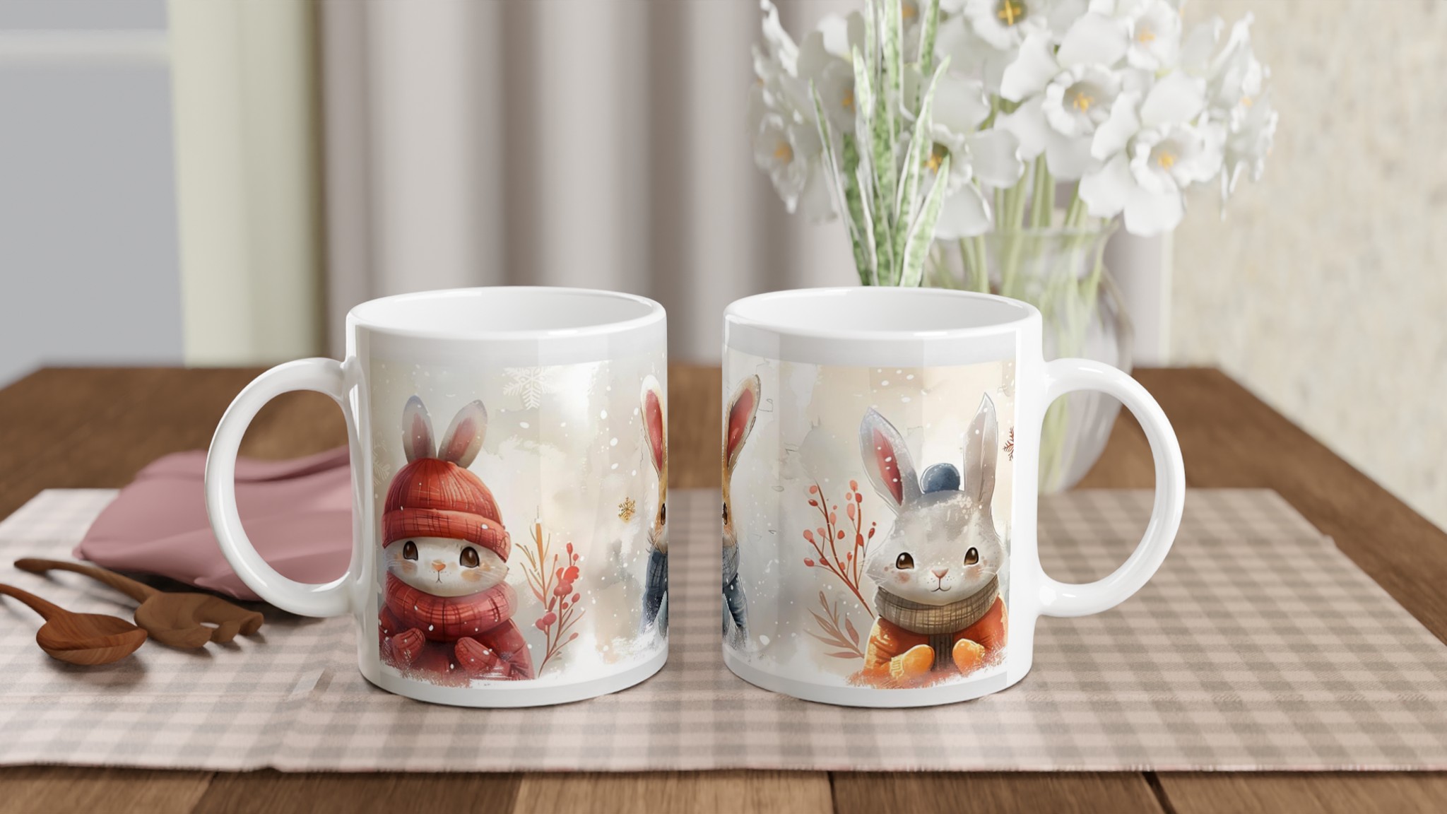 Mysiga Vinterkaniner 11oz Keramisk Mugg – Välj din Färg för en Bedårande Fikastund! 10 e2a6e8bc-2ed8-4eba-b15e-ce682a84640a