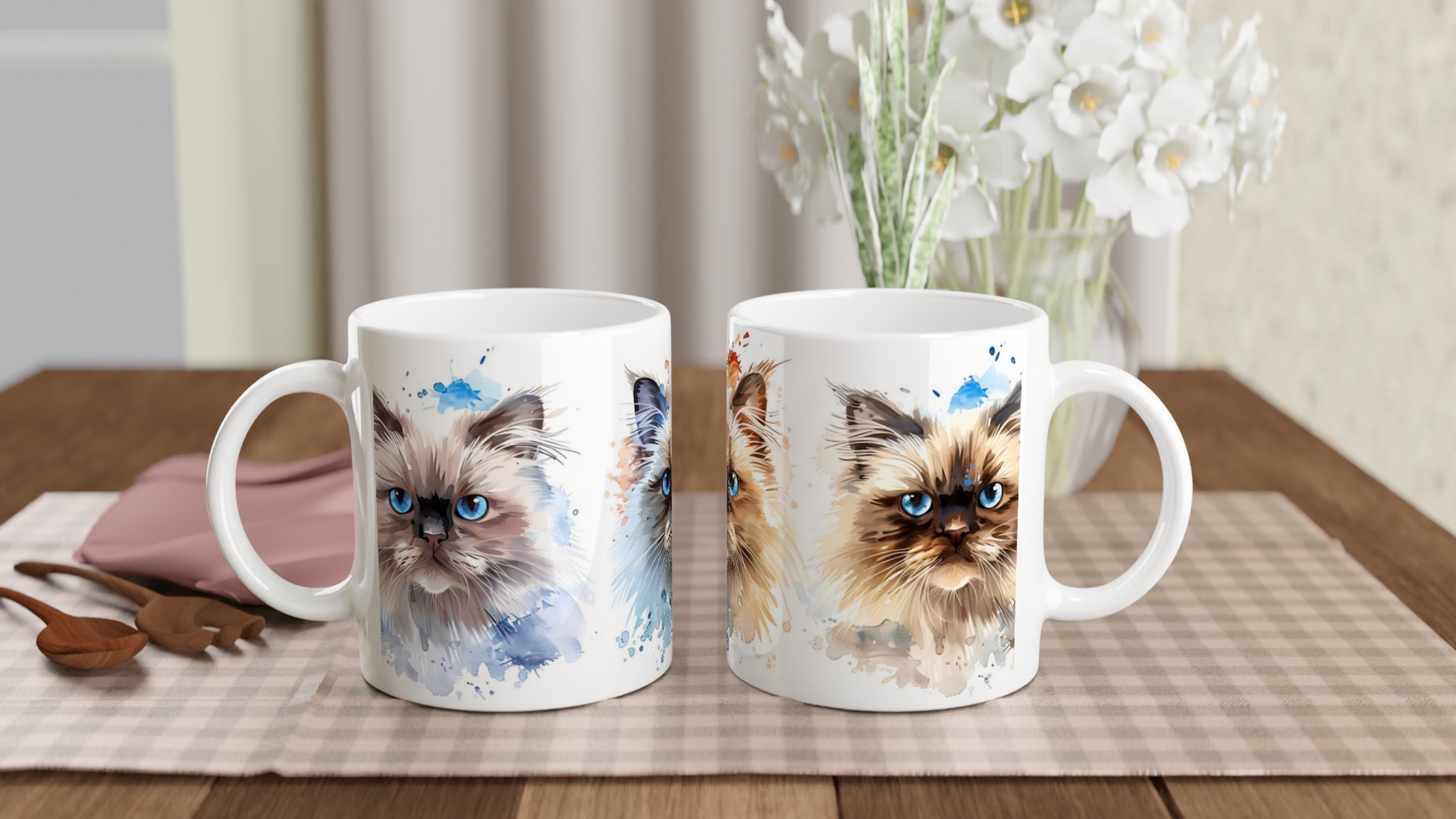 Akvarell Kattmugg - Blåögd Skönhet i Mjuk Design, 11oz Keramik 10 e2c9ee3f-fd34-4e1e-b36b-139d4ac28ff2