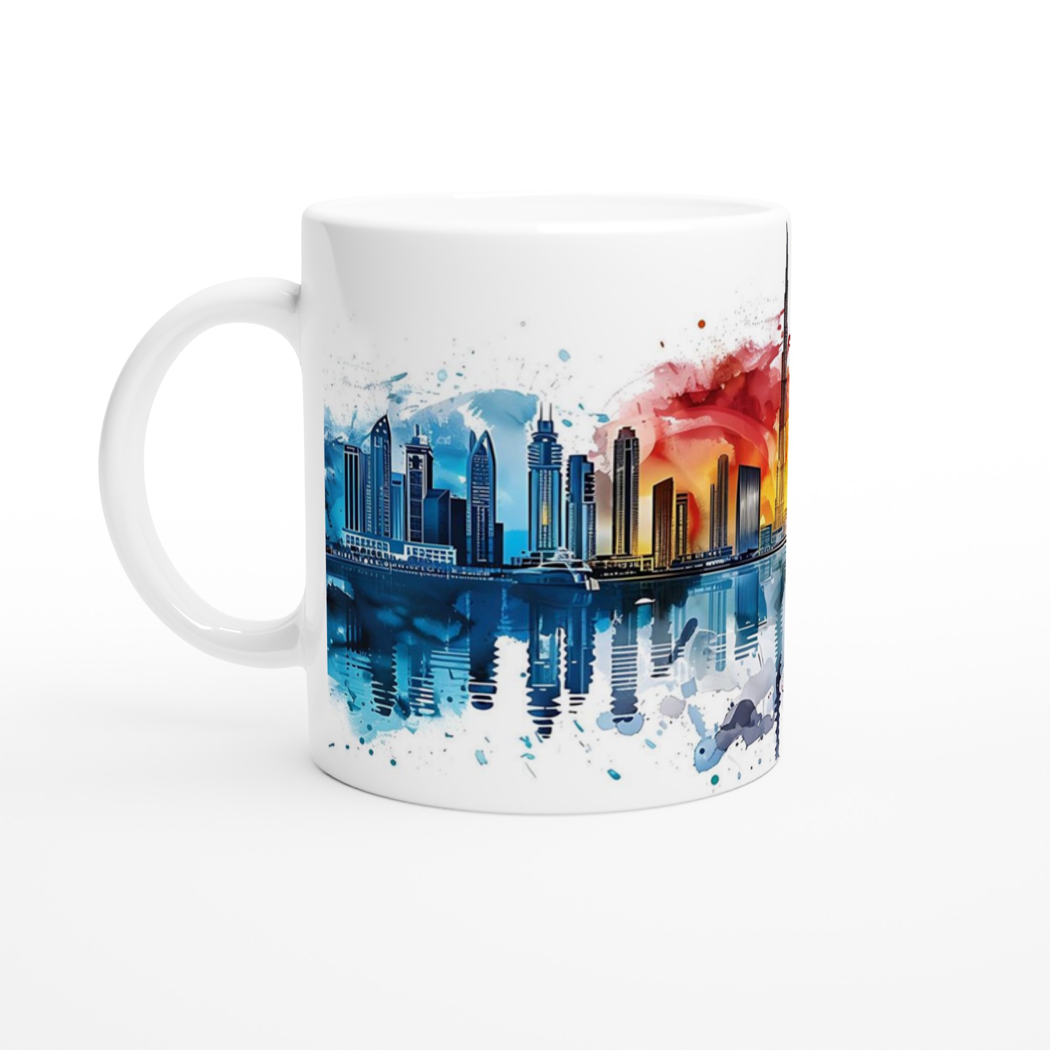 Dubai Skyline Akvarell Mugg – Färgstark Keramisk Kaffemugg för Kulturella Älskare 1 e2ceae0e-a03e-4680-ae95-5f71e06ac32d
