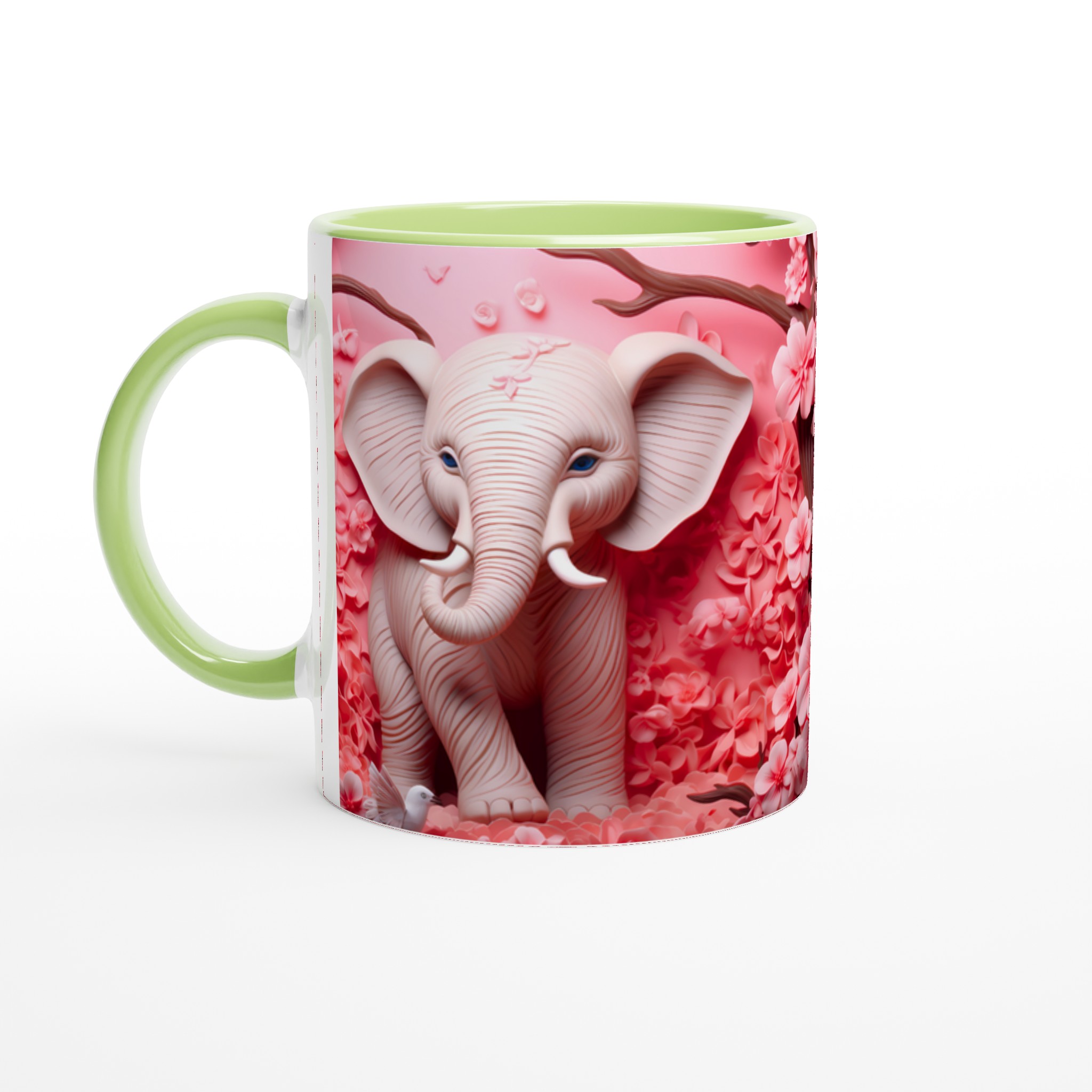 Rosa Drömmar Keramikmugg - Elegant Elefant & Blomsterdesign i 11oz 3 e2e9ebc8-757a-41c9-b497-96283a2f494b