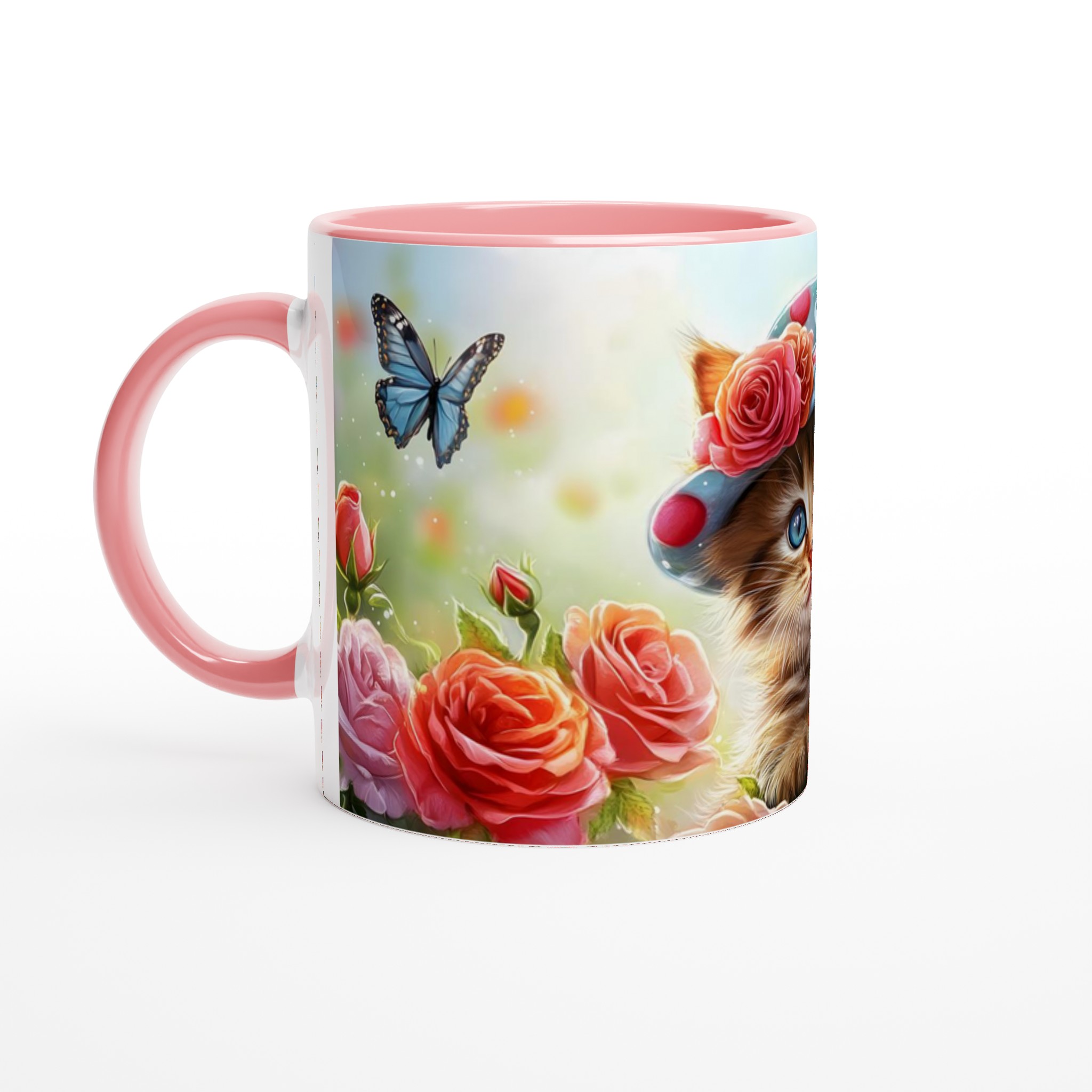 Söt kattunge i trädgård - 11oz Keramisk Mugg för Kaffe, Te och Varm Choklad – Välj din favoritfärg! 6 e3602eee-3622-441d-bb57-431aea435912