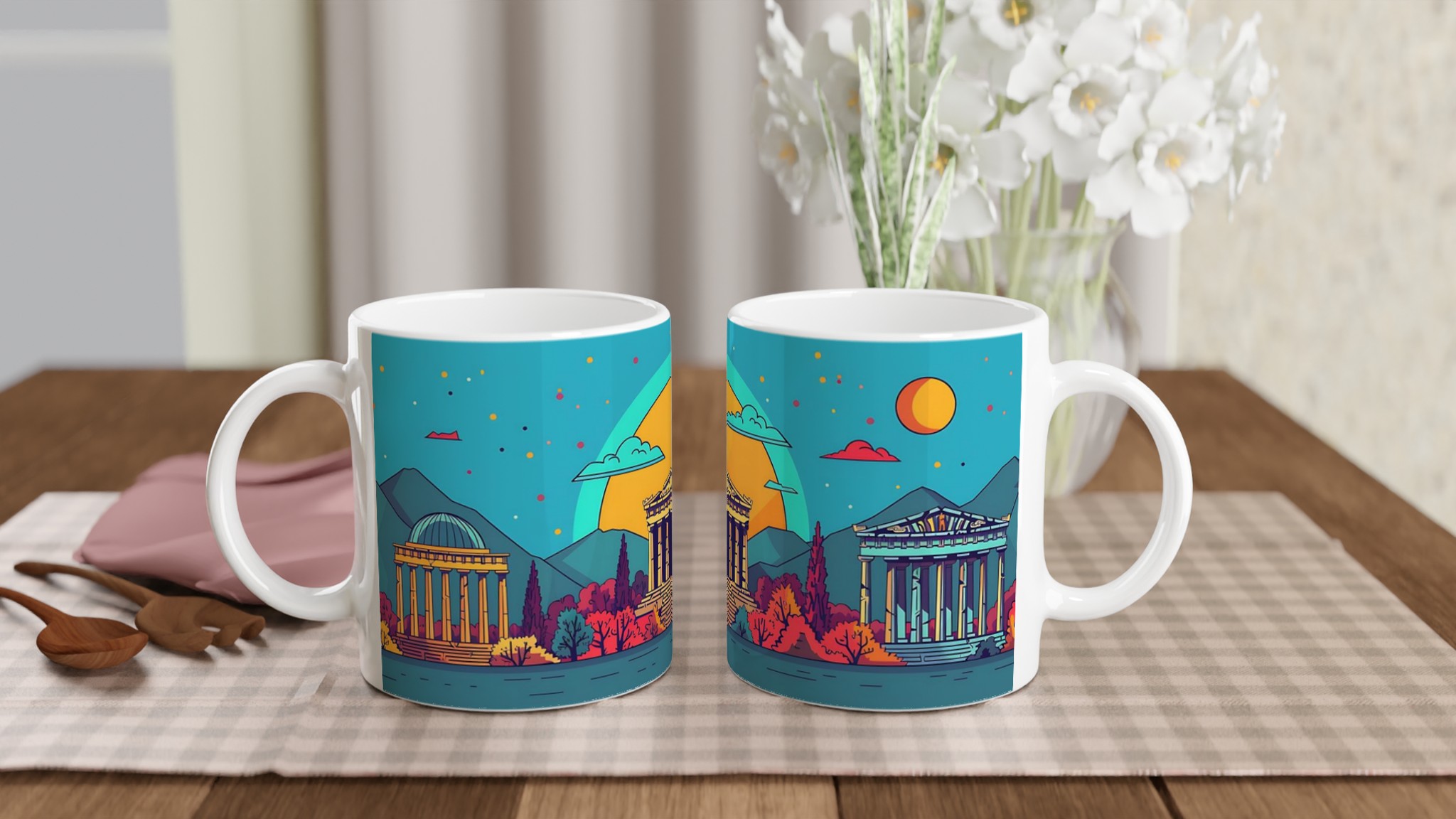 Antikens Charm: 11oz Keramisk Mugg med Popkonst Grekiska Tempel – Välj din färg! 10 e3e093f2-66af-4d42-9e82-0f2ed80b609c