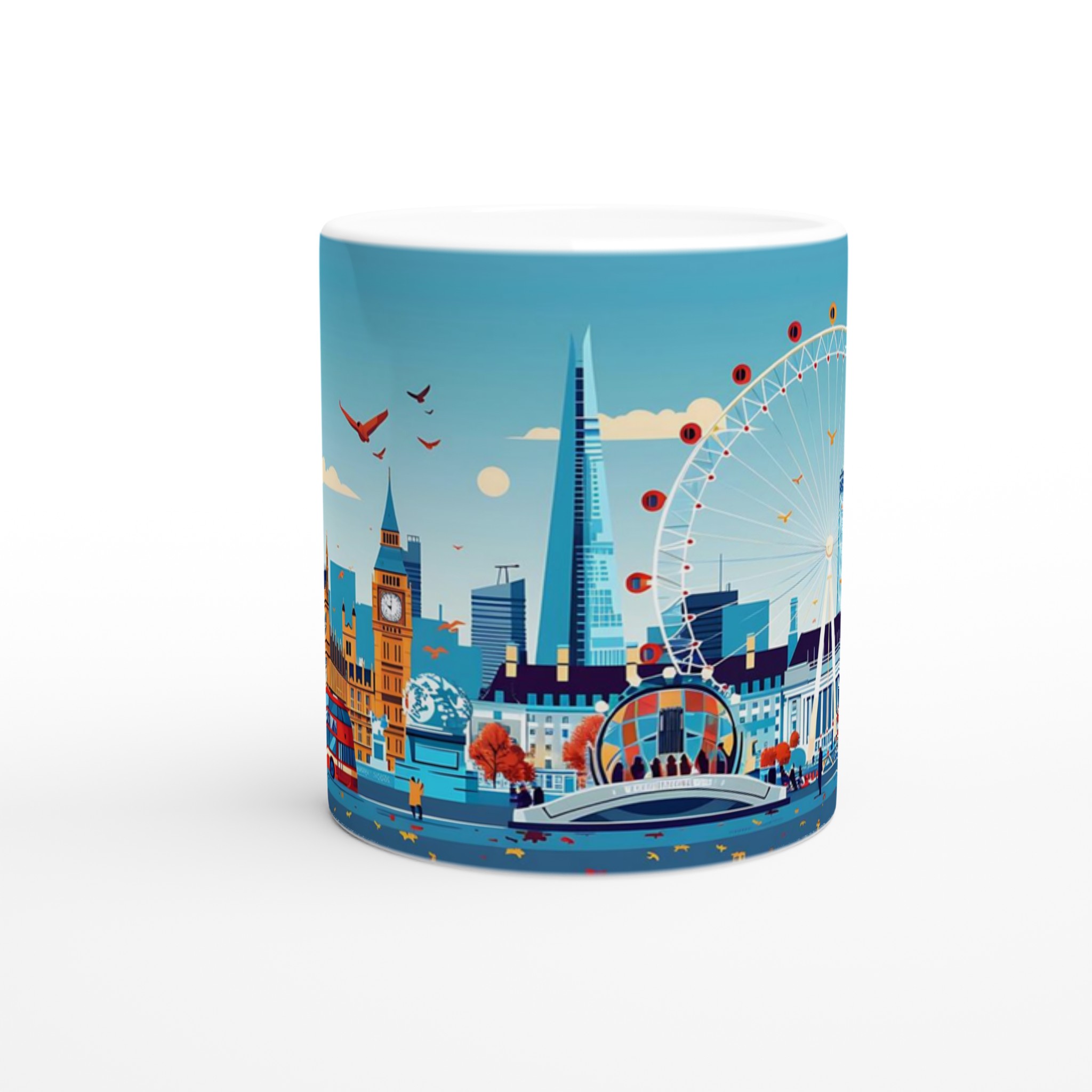 London Skyline Konst Mugg – Levande Stadsbild Keramisk Kaffemugg i 7 Färger 8 e4791308-010d-4339-be8f-6c9f7b1443b5