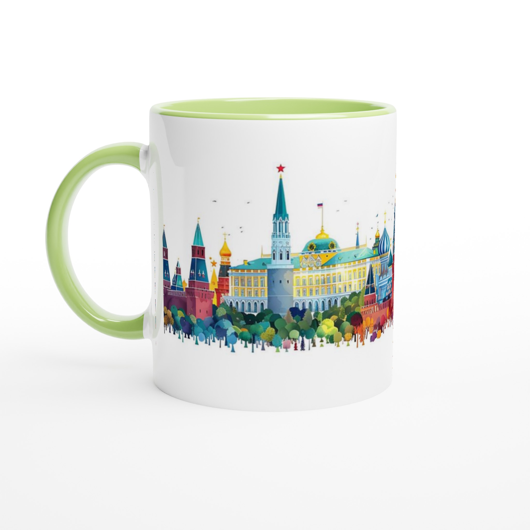 Moscow Skyline Watercolor Mugg - 11oz Keramisk Mugg med Färgstark Arkitektur 3 e479b714-9c2b-4892-82f9-bec935456416