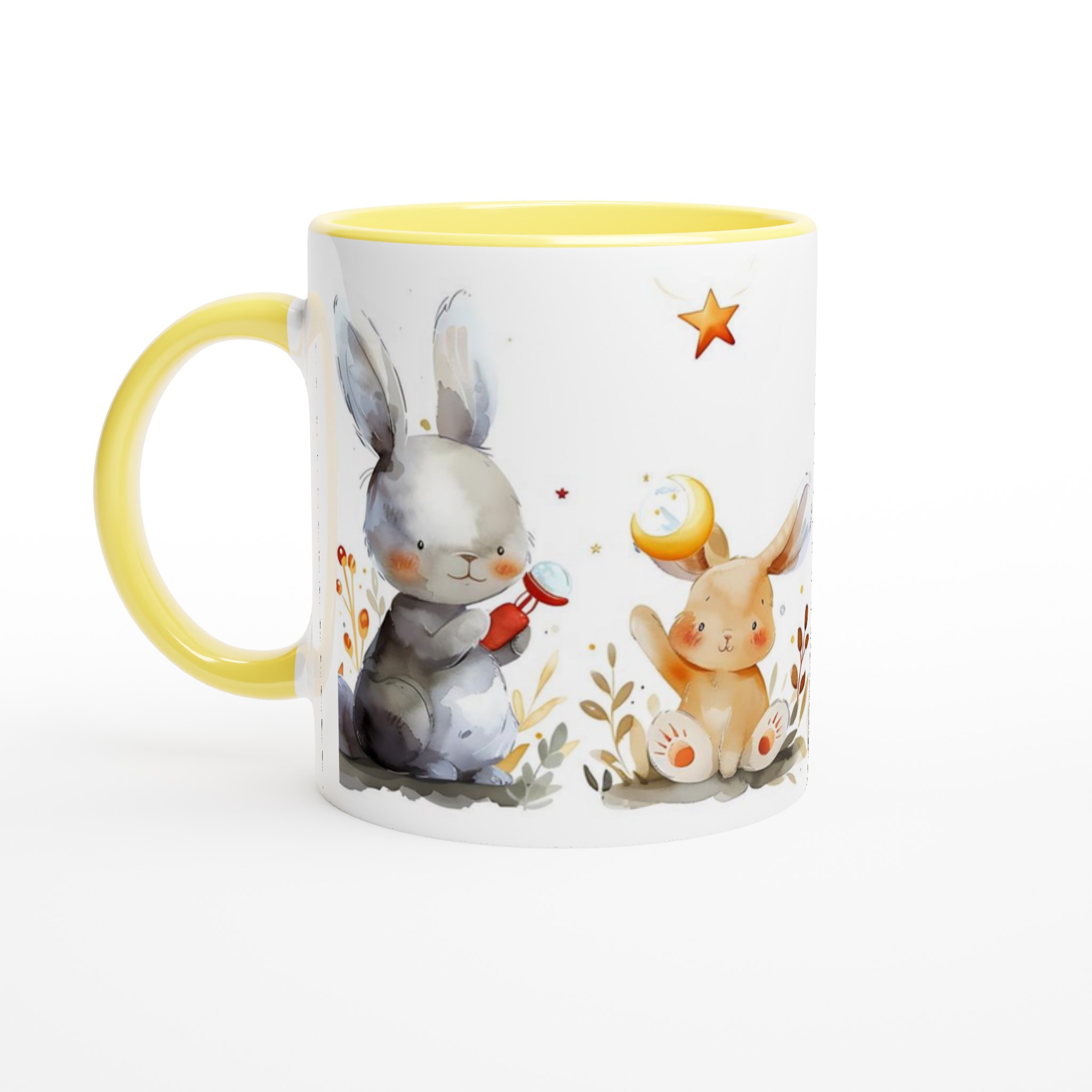 Söta Vattenfärgs Kaniner - 11oz Keramisk Mugg för Barn & Djurälskare i Valfri Färg! 5 e48c09d7-0d45-4f69-bc81-4b416570cd58