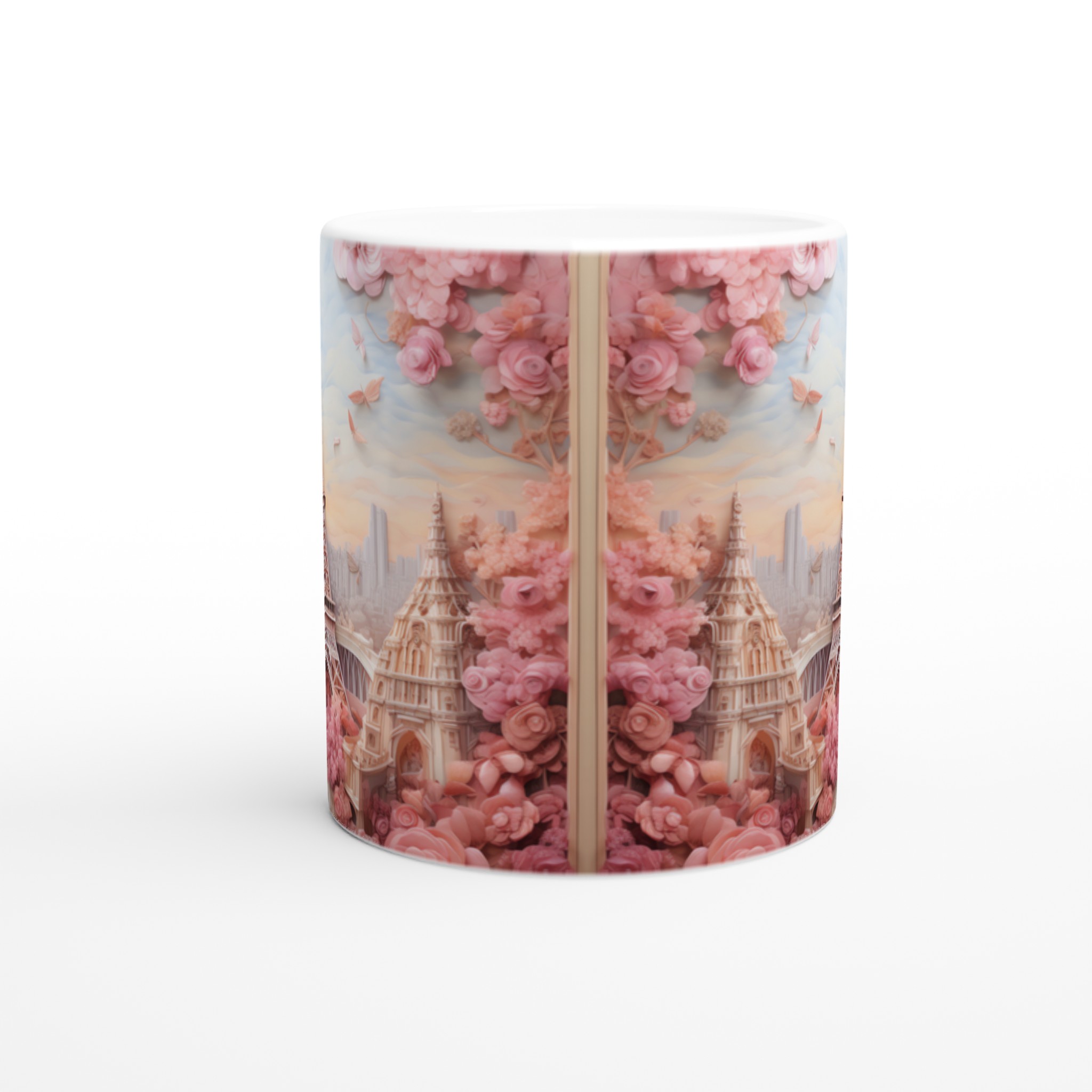 Romantisk Paris-mugg – Eiffeltornet i rosa blomsterdröm – 11 oz keramikmugg i 7 färger 8 e4b1c40b-5736-4762-8c00-956430106710