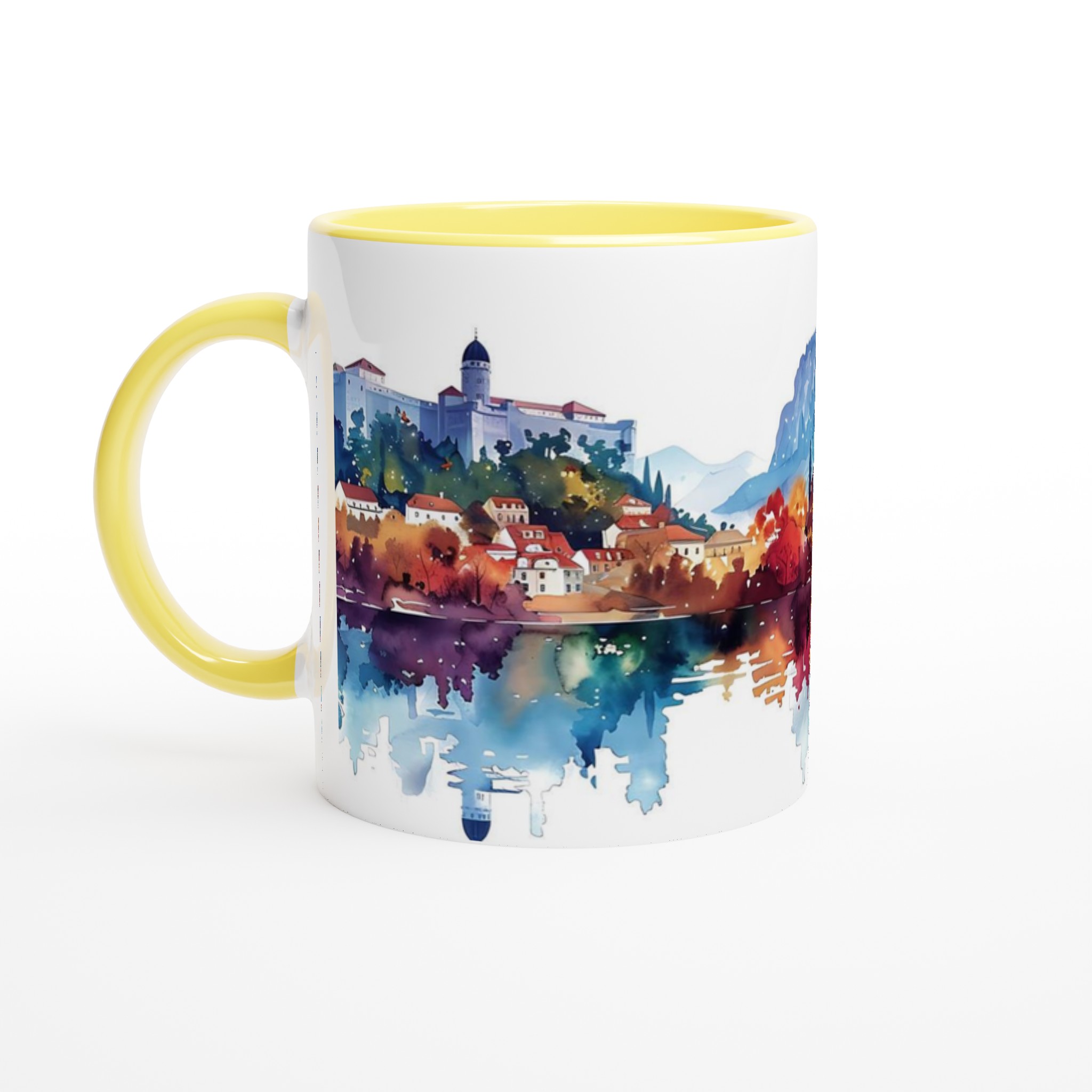 Aquarell Stadsvy Mugg – Konstnärligt Charmig Keramikmugg i ditt val av färg 5 e577d65b-3775-48af-9a92-a0d524b0acc3