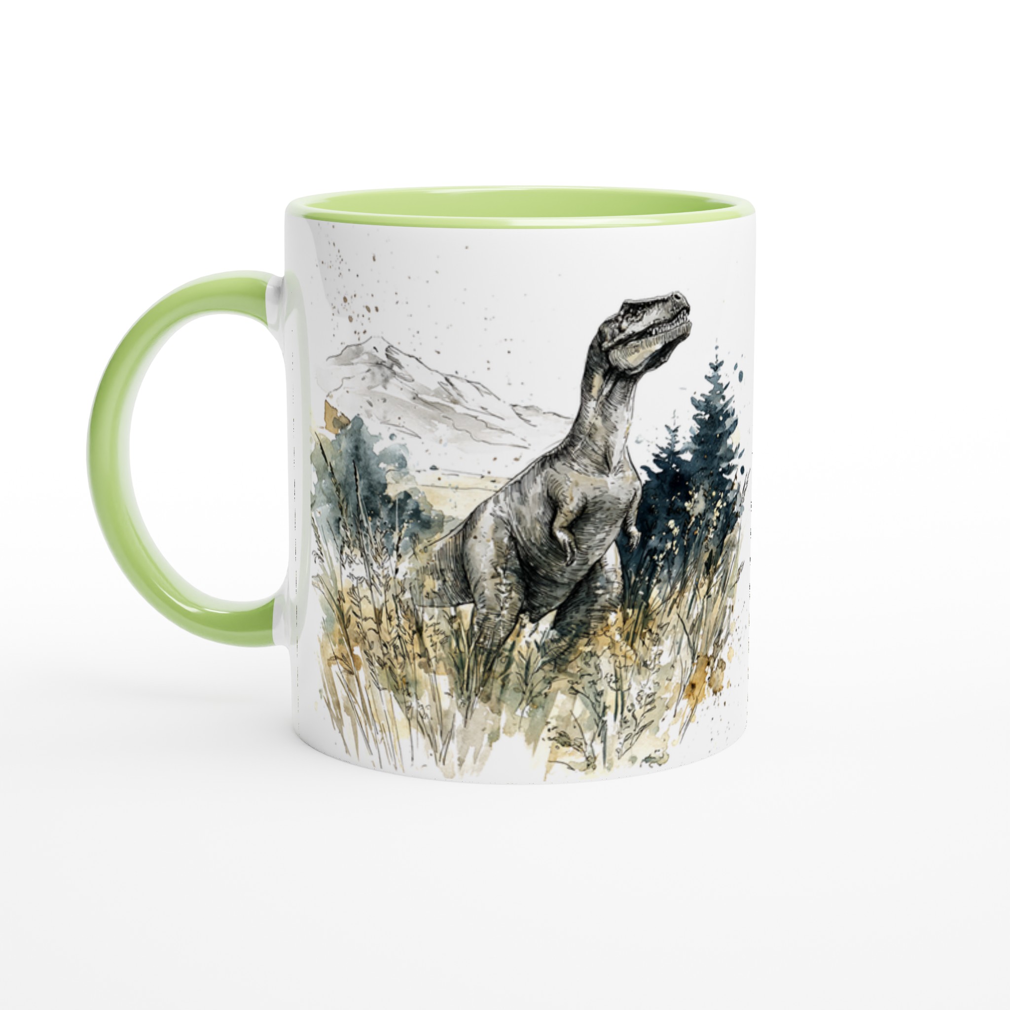 Dinosaurie Akvarell Mugg - 11oz Keramisk Mugg för Dinosaurieälskare i Flera Färger 3 e5d0b5e5-5e8c-4046-be9b-292c6e892825