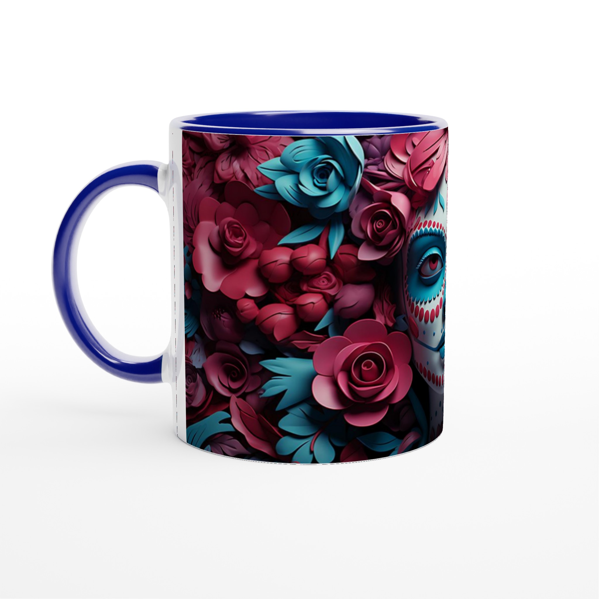 Sugar Skull Blommig 11oz Keramisk Mugg - Din unika Día de Muertos-inspirerade kaffestund i 7 färger! 4 e5d6d279-d9b3-4a97-8ac5-4f6b59ee1035