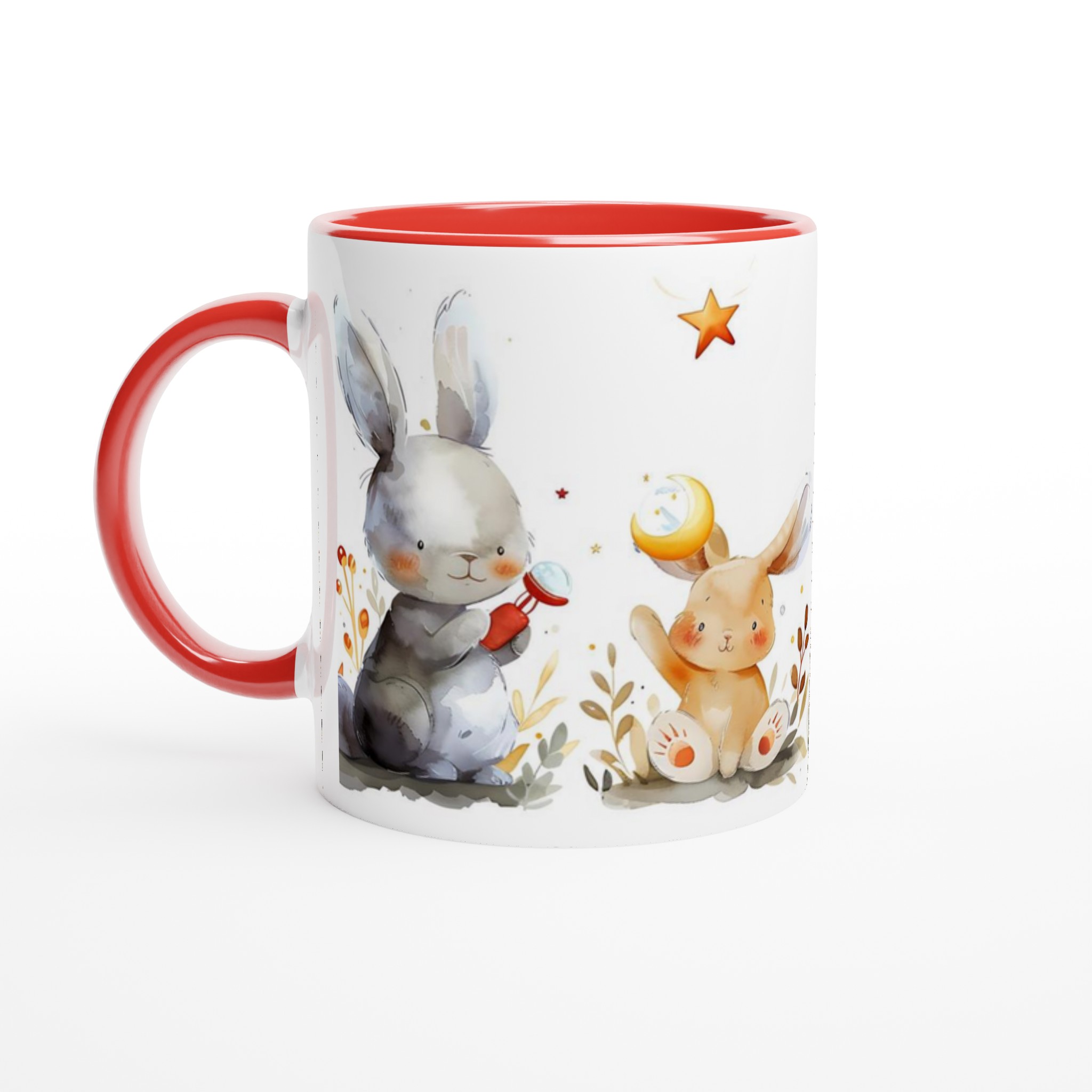 Söta Vattenfärgs Kaniner - 11oz Keramisk Mugg för Barn & Djurälskare i Valfri Färg! 2 e5e4bf1d-6d27-412a-bce7-123624b4c22c