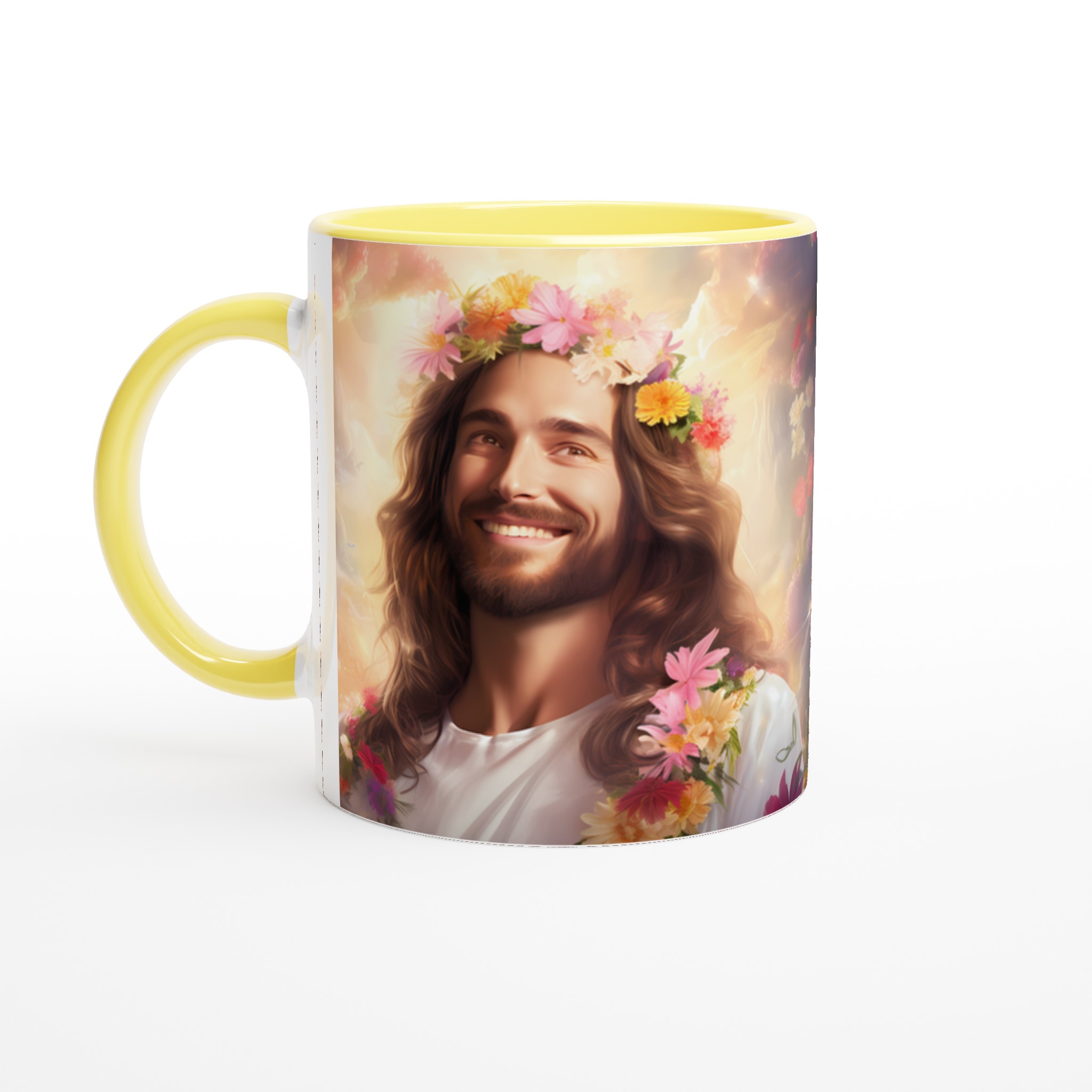 Jesus i Blomsterkrans 11oz Keramisk Mugg – En Strålande Påminnelse om Glädje & Hopp 5 e5f1f308-87d0-4d6a-8546-dba4fb17d61d