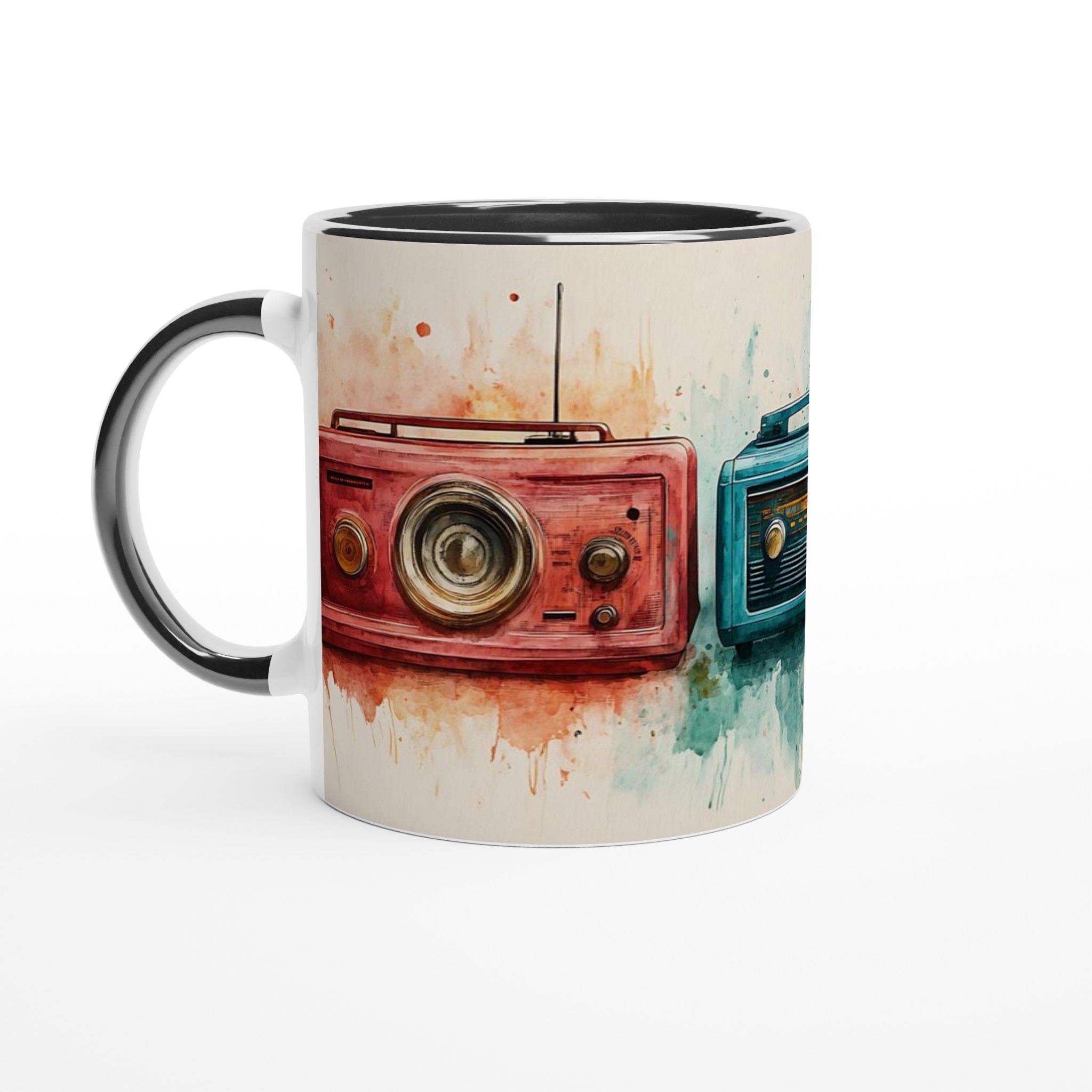 Retro Radios Akvarellmugg – 11oz Keramisk Mugg i Valfri Färg för Musikälskaren 2 e66a9806-ac1e-475a-b06a-a3260f73e503