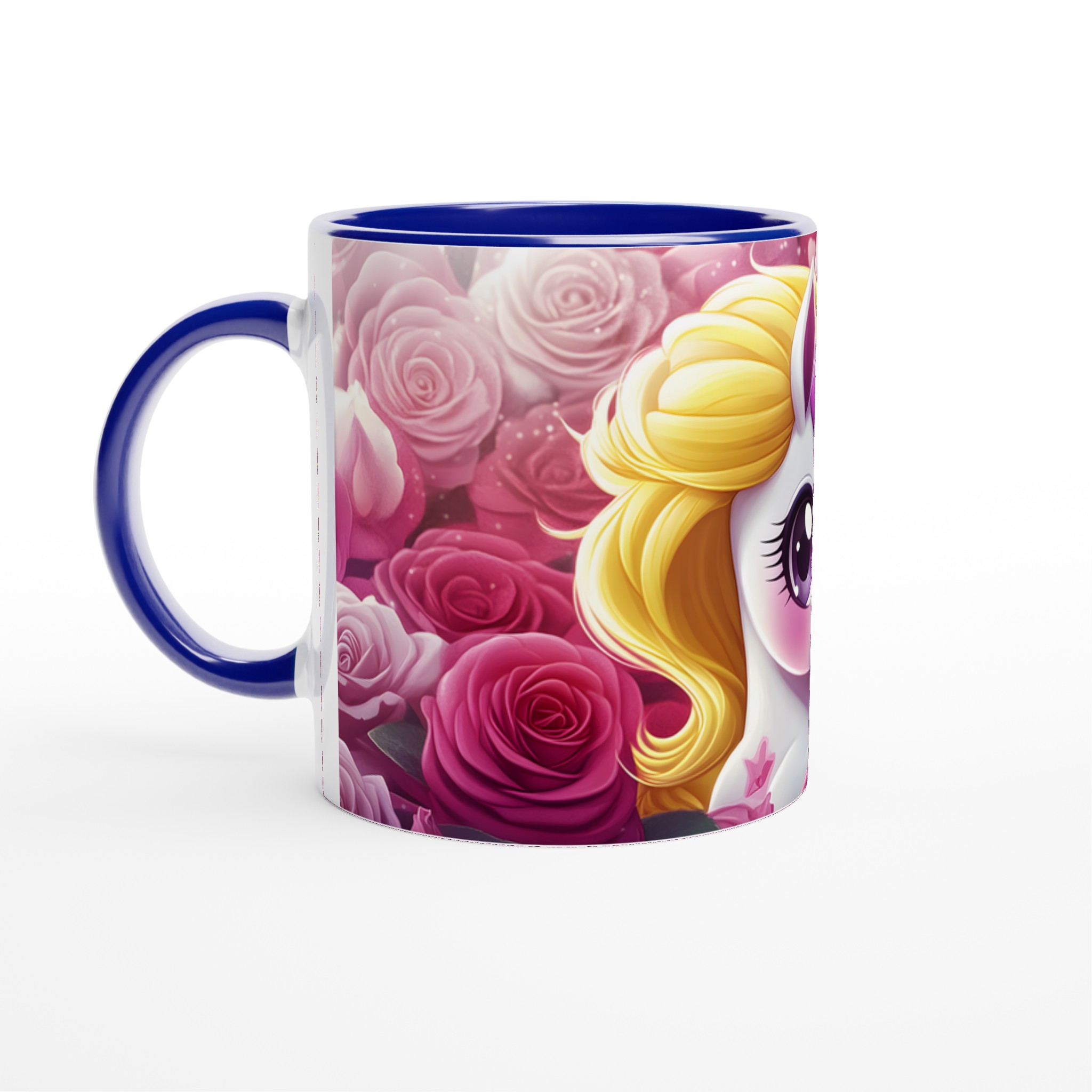 Magisk Enhörningsmugg med Rosor – 11oz Keramikmugg i din Favoritfärg 4 e70cee9a-fd52-4901-96c9-50e6bb879571