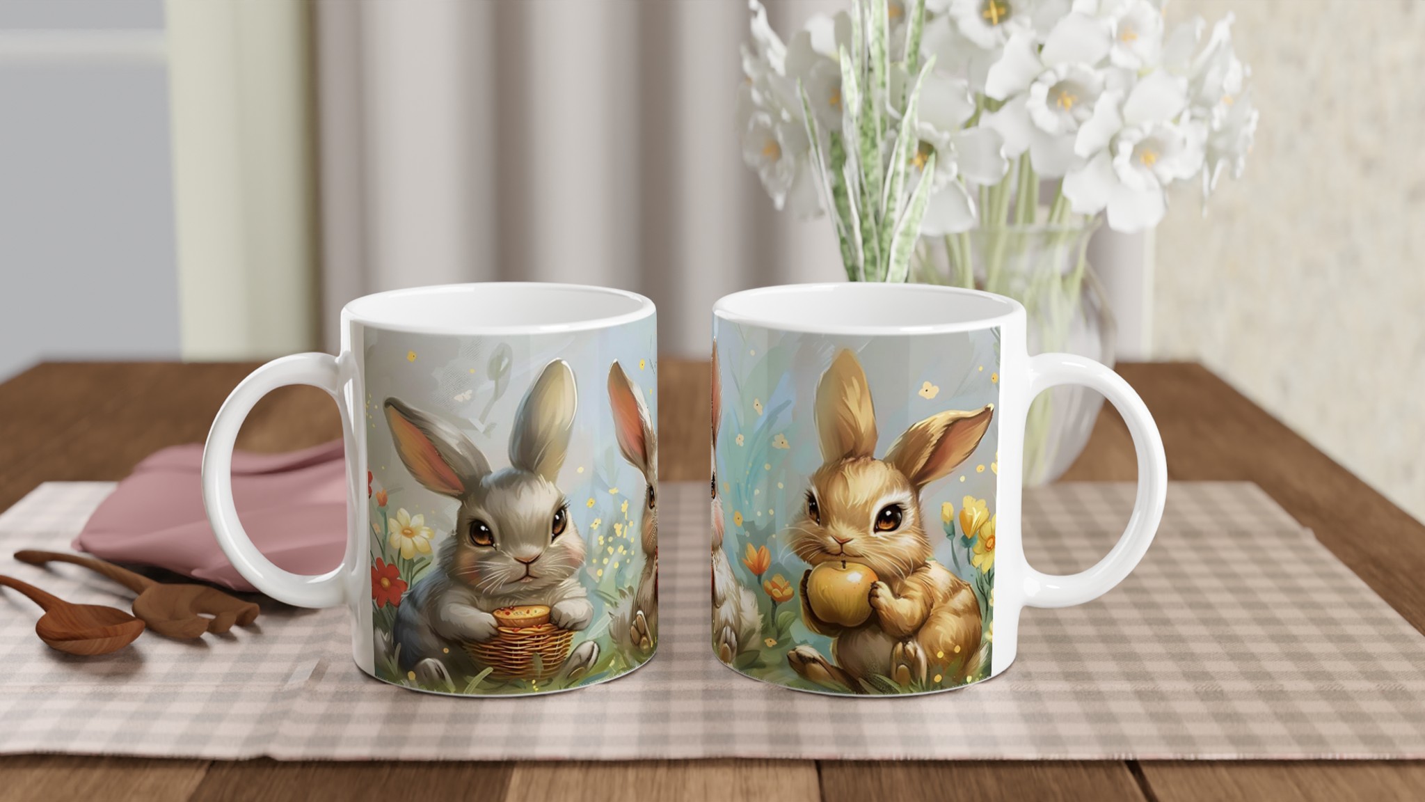 Söta Påskkaniner 11oz Keramisk Mugg – Lekfull Design i Valfri Färg! 10 e74b54c0-9e38-4978-b6ff-ff710d8ff60a
