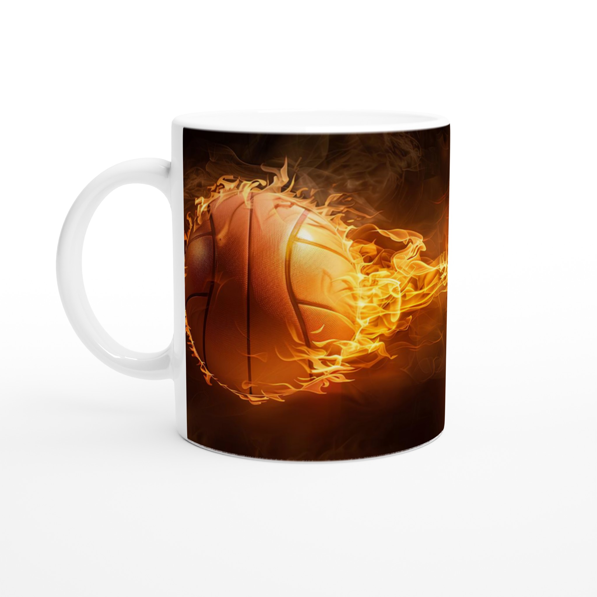 Flaming Basketboll Keramikmugg - Eldig Sportdesign i Valfri Färg, 11 oz 1 e7dfe782-acbf-4cb7-a321-eb4be617c9c7