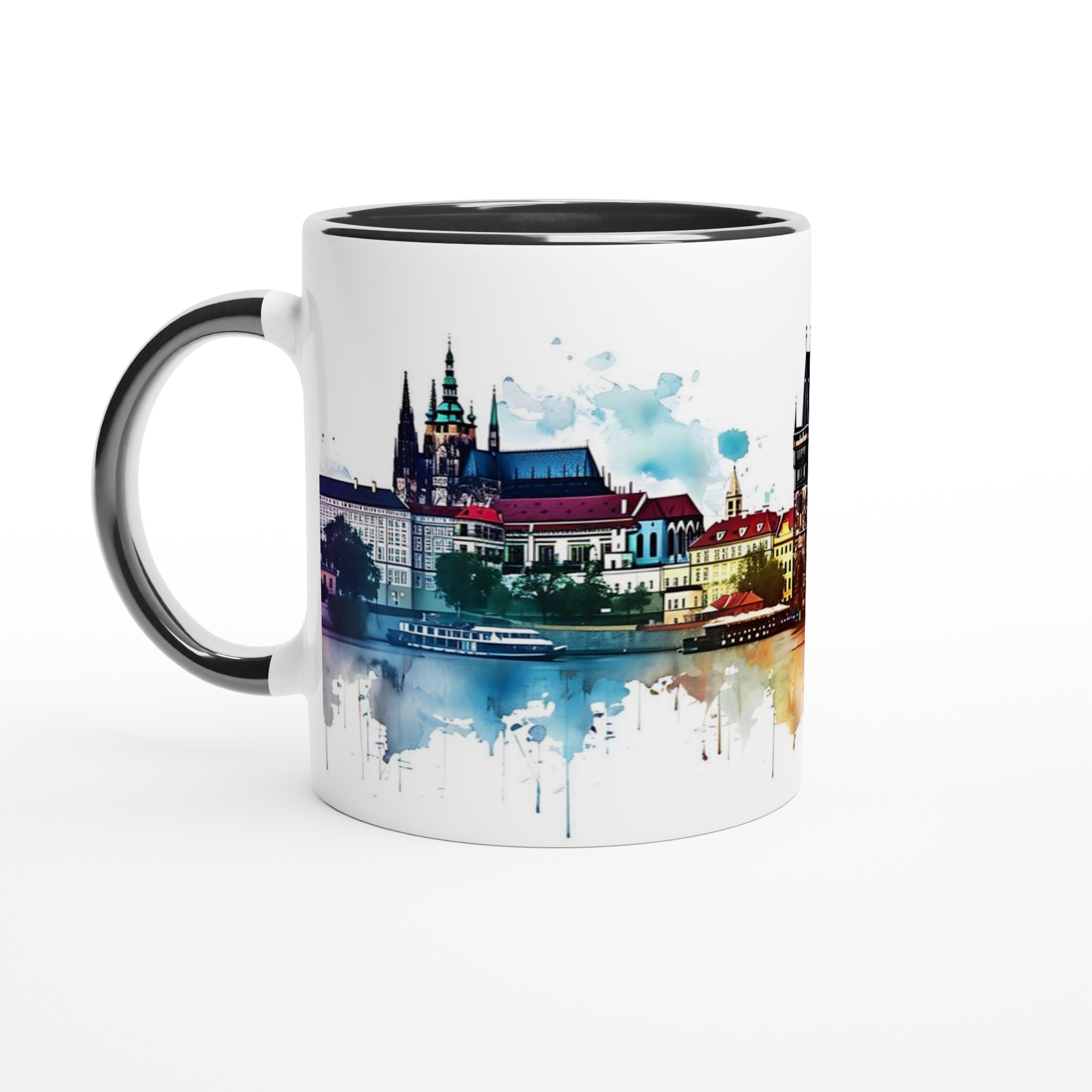 Prag Watercolour Skyline Mugg – Konstnärlig Stadsutsikt i Levande Akvarell 7 e7e5e486-998b-4ce5-ad49-001db31b36b5