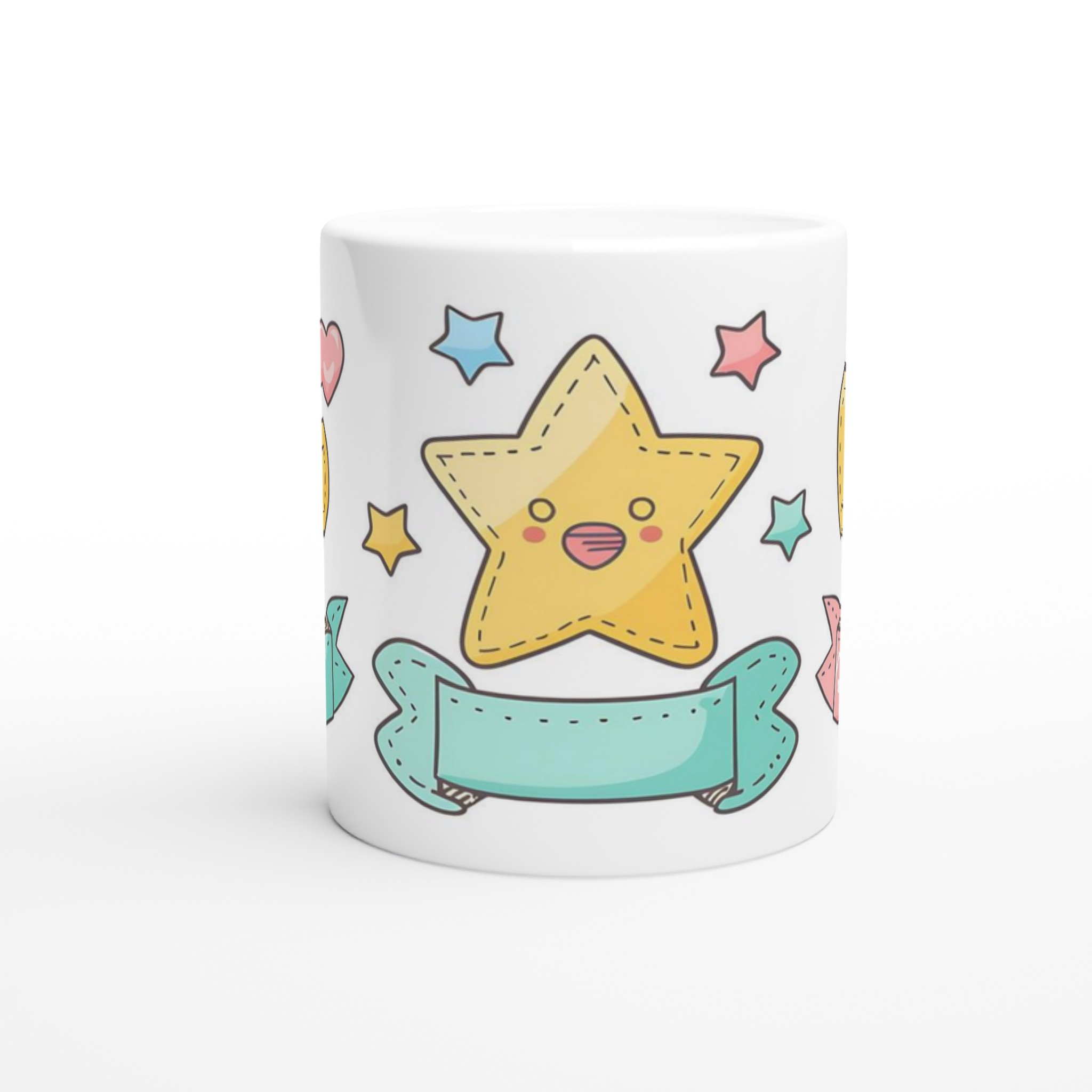 Kawaii Stjärna Keramikmugg - Söt Design & Levande Färger, 11oz 8 e80d6c92-274e-4dd5-a781-41c411db0f22