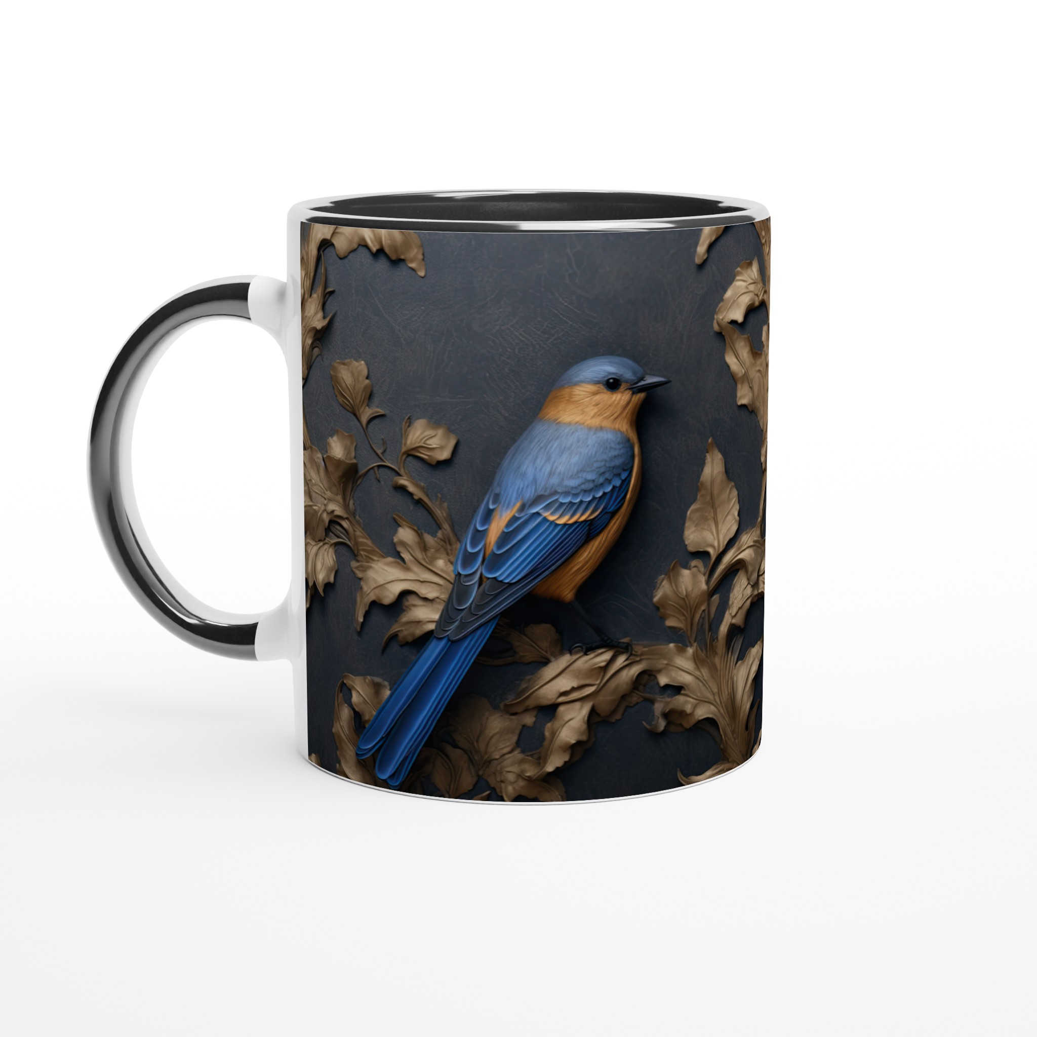 Elegant Blåfågel Keramikmugg - Lyxig Barockstil Kaffekopp i 7 Färger 7 e8143fd6-928c-4e78-aea6-7d3e4783b4de