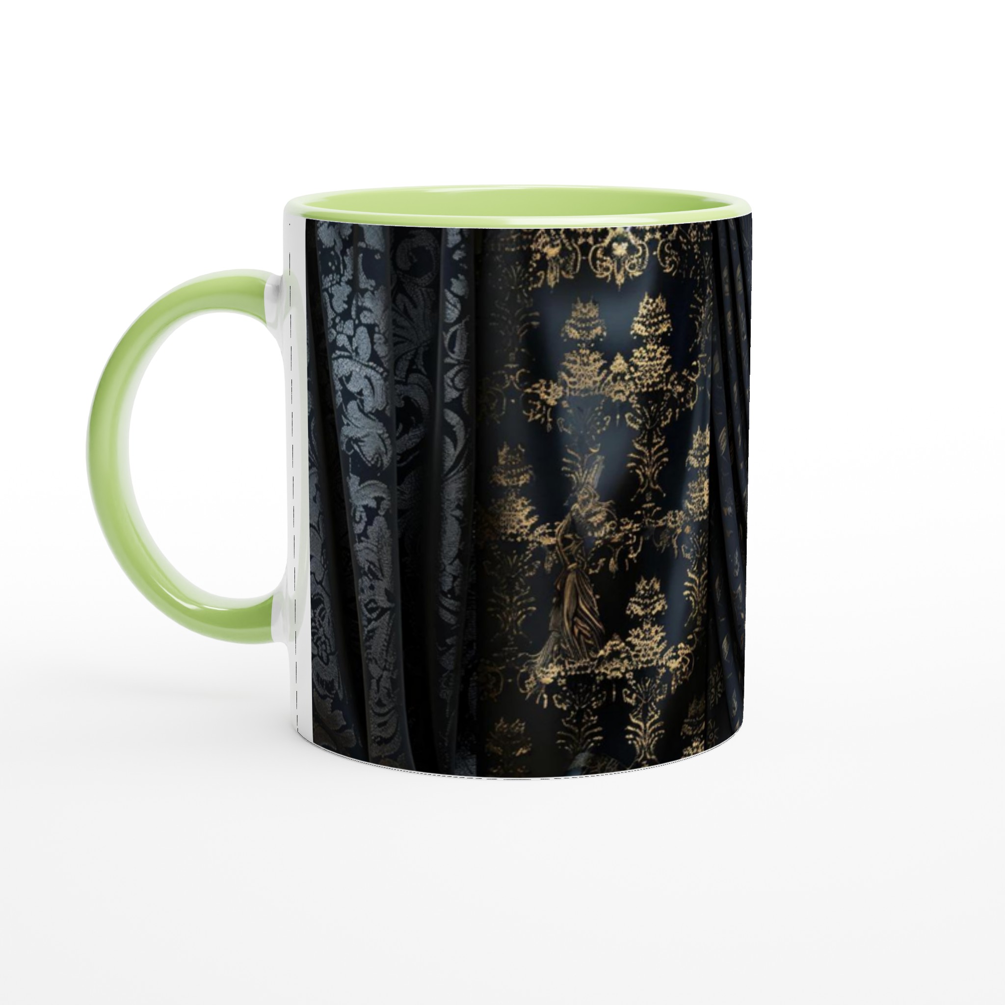 Vit 11oz keramisk mugg med eleganta svartguld-mönster – välj din färgfavorit 3 e82c1c9e-8ae9-48d5-a30b-837675deb76d