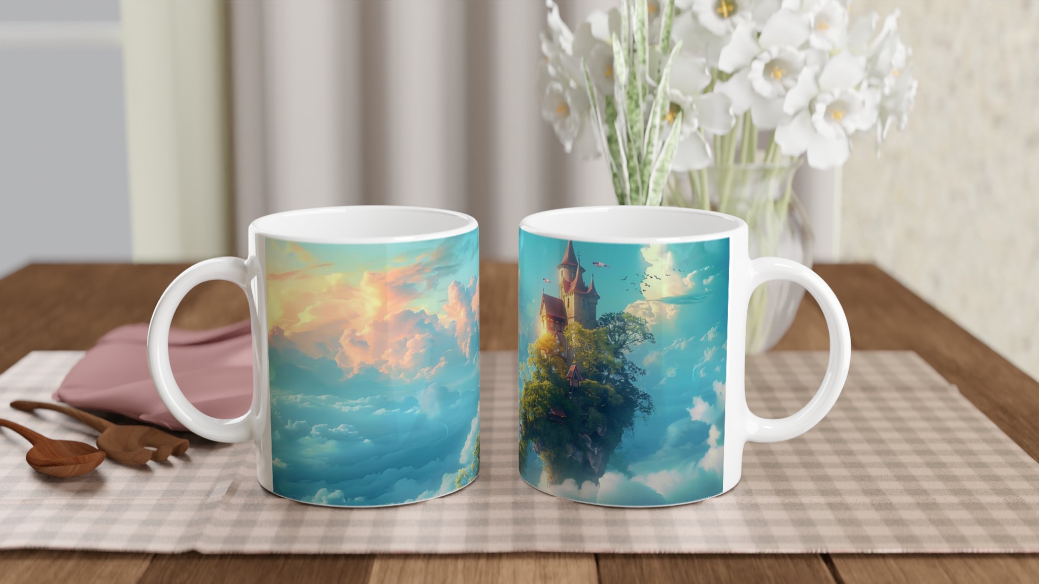 Drömlik Flytande Slott Keramisk Mugg – 11 oz Kaffemugg i Ditt Val av Färg för Fantasifulla Ögonblick 10 e8fe49fd-9f7b-4e68-af51-cd37f1e696db