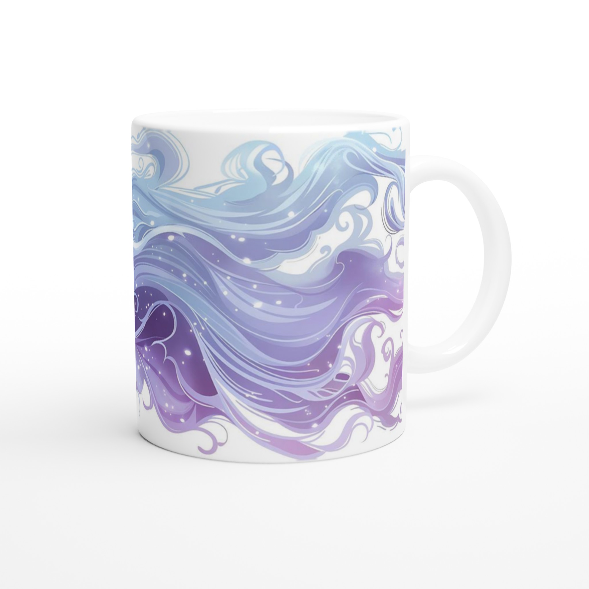 Mystisk Våg Keramikmugg - Skira Lila Toner & Sirlig Design, 11oz Kaffemugg i Ditt Val av Färg 9 e9234fb5-bce1-436f-89ac-fba53d5960b0