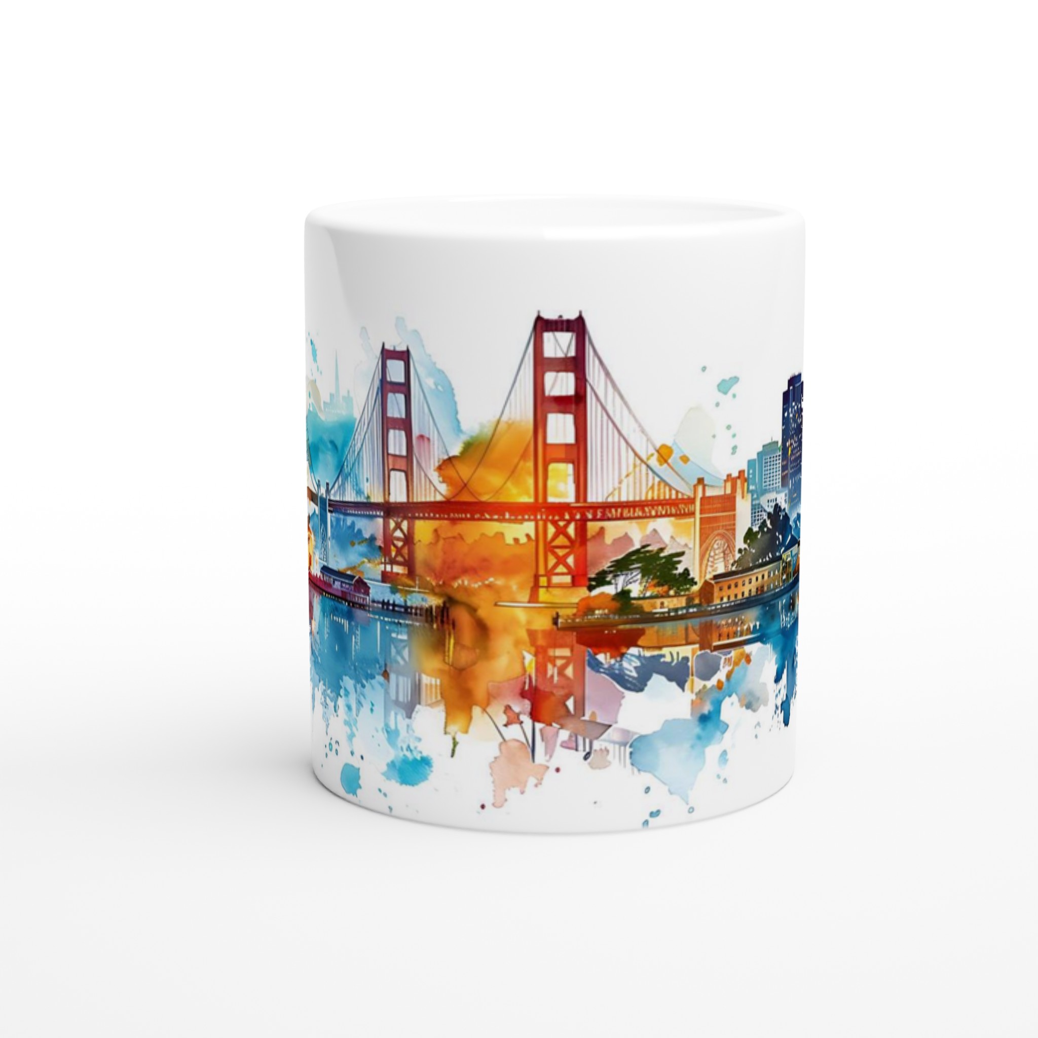 San Francisco Akvarell Kaffemugg – Färgstark Stadsbild, 11 oz Keramikmugg 8 e9338050-a8e0-406c-bb05-6e8941bab274
