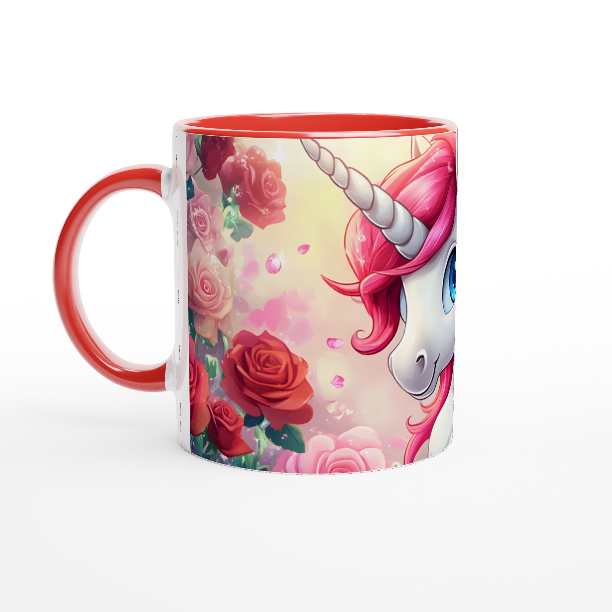 Magisk Enhörningsmugg - 11oz Keramisk Mugg med Rosa Hår och Blommor i Sju Färger 2 e959f2cc-fb7d-4e04-ac34-a6e46fe86cd9