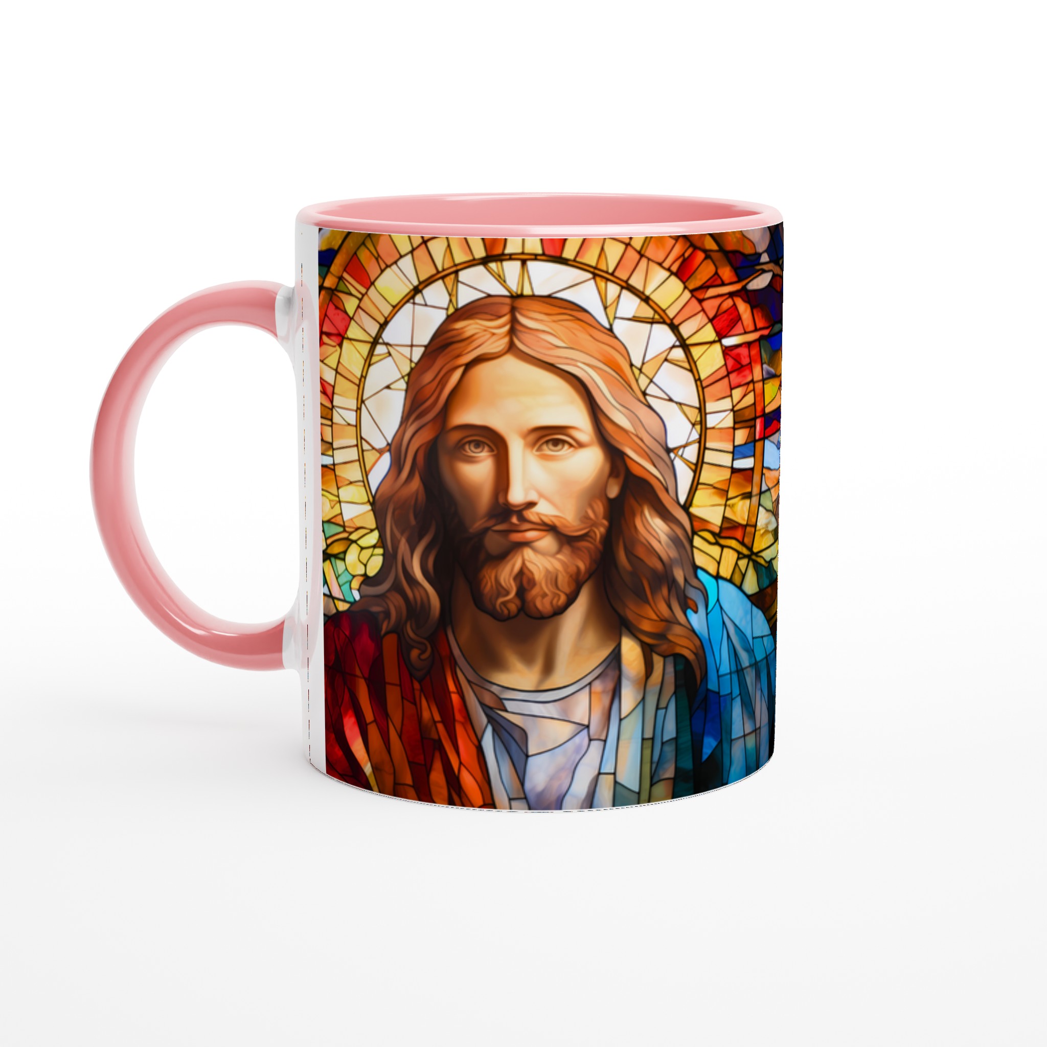 Jesus i målat glas design 11oz Keramisk Mugg – Inspirerande konstverk för din favoritdryck 6 e99e3cc3-fcf4-418d-8a83-93d15626ff40