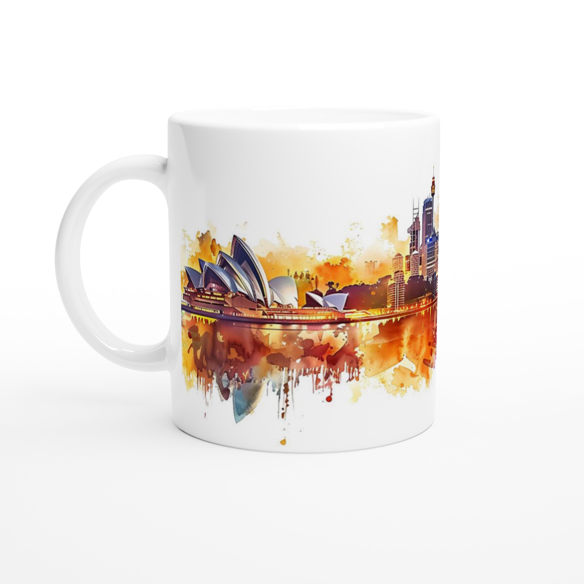 Sydney Skyline Akvarellmugg – Konstnärlig Siluett av Operahuset och Harbour Bridge 1 e9b91450-22a2-43b2-bf48-690e2d92c5d3