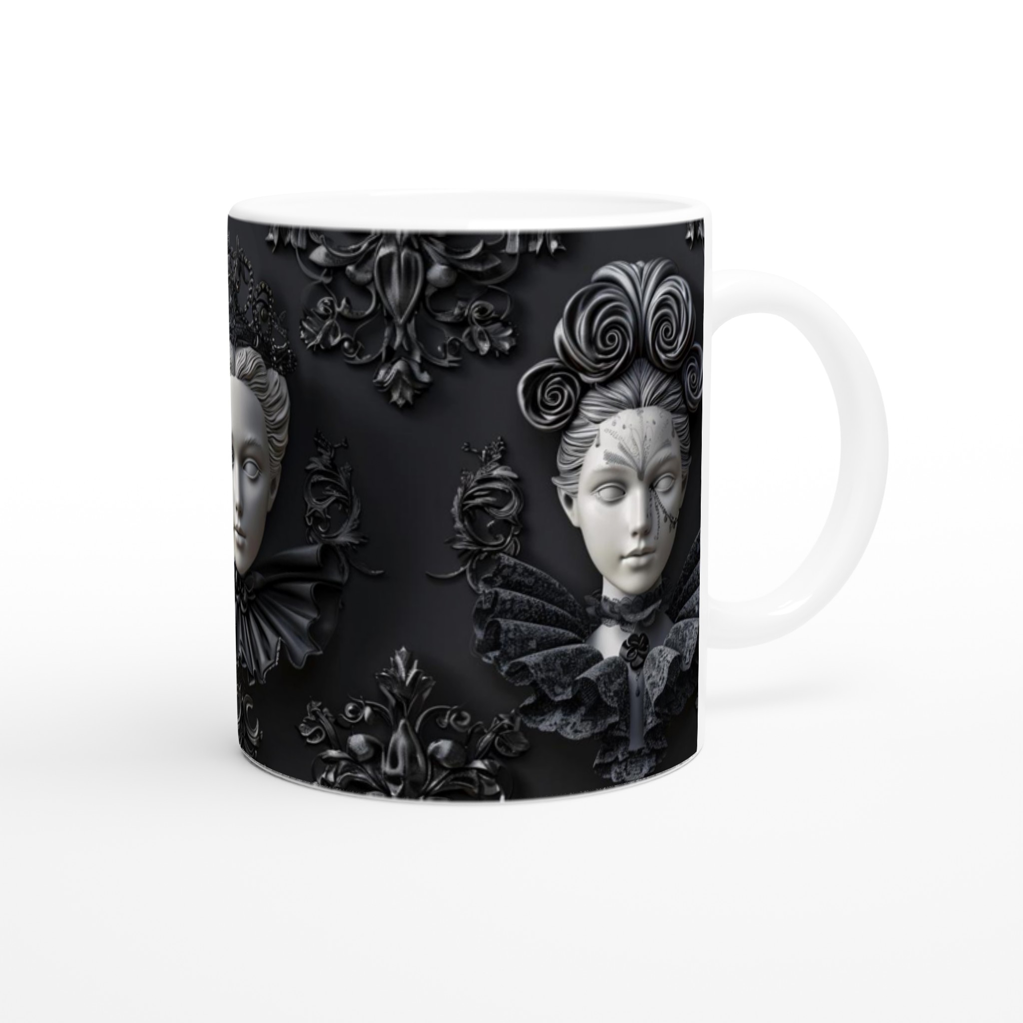 Vit 11oz Keramisk Mugg med Gotisk Elegans – Välj Bland Sju Djärva Keramiska Färger 9 e9f78a5f-c81e-4aa1-8a42-ba65937c0718