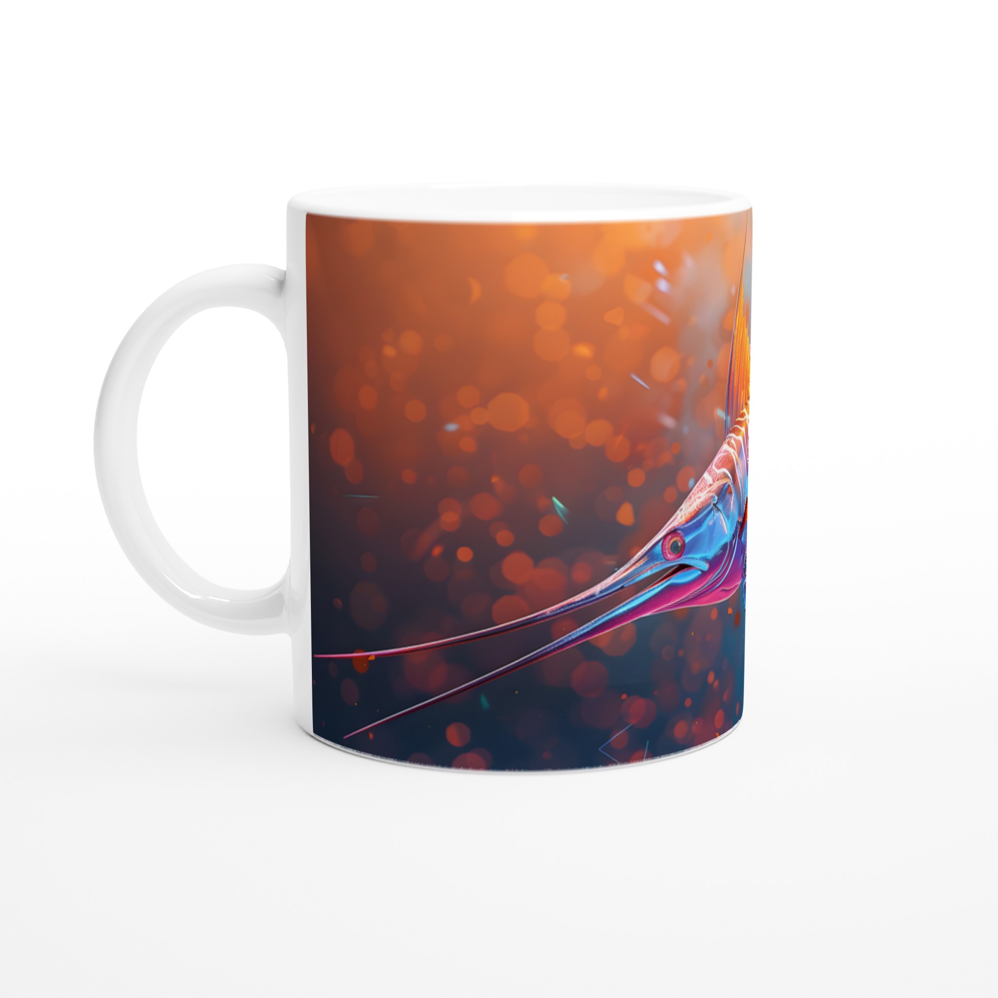 Neon Marlins Dröm: 11oz Keramisk Mugg – Färgglad Havsinspiration för varje klunk 1 ea96e9ea-94cb-42bc-854a-daa1df3123bd