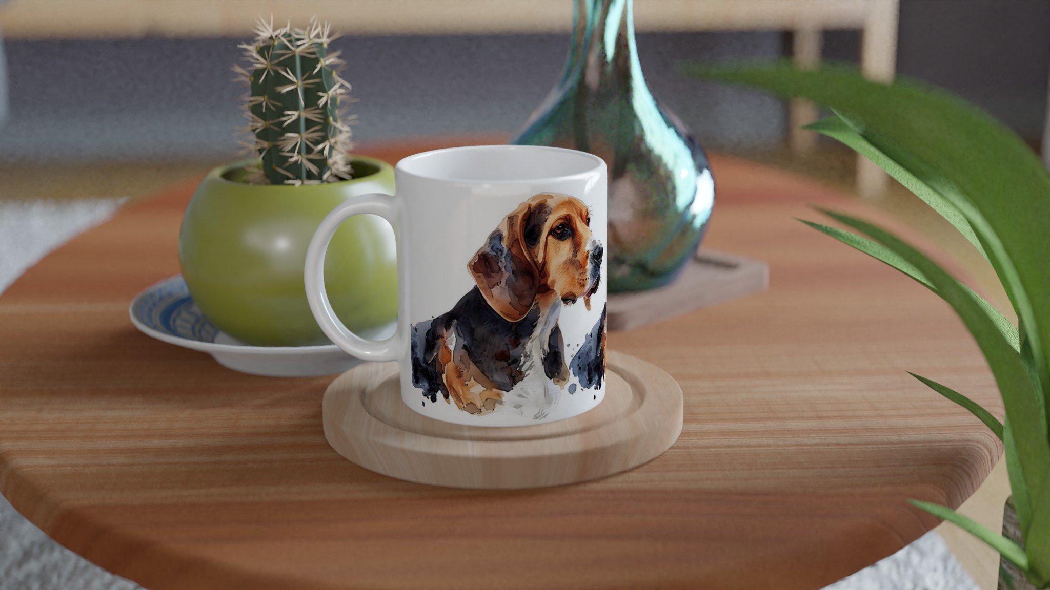 Vår 'Basset Hound Porträtt' Mugg – Akvarellkonst för Hundälskare, i 7 färger 9 eb0670e8-2992-4090-bbee-d31224fa5e46