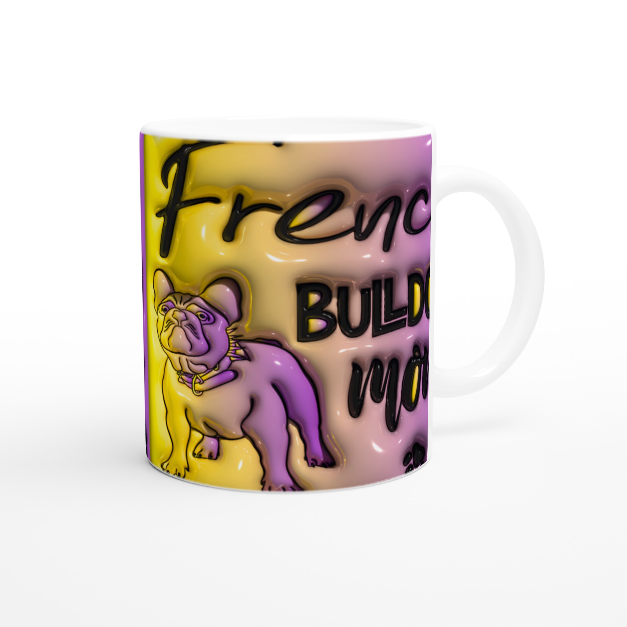 French Bulldog Mom Keramisk Mugg – Unik Design i Klara Färger för Kaffeälskare 9 eb36a52e-5782-4ae9-88ce-a82f6f936f58