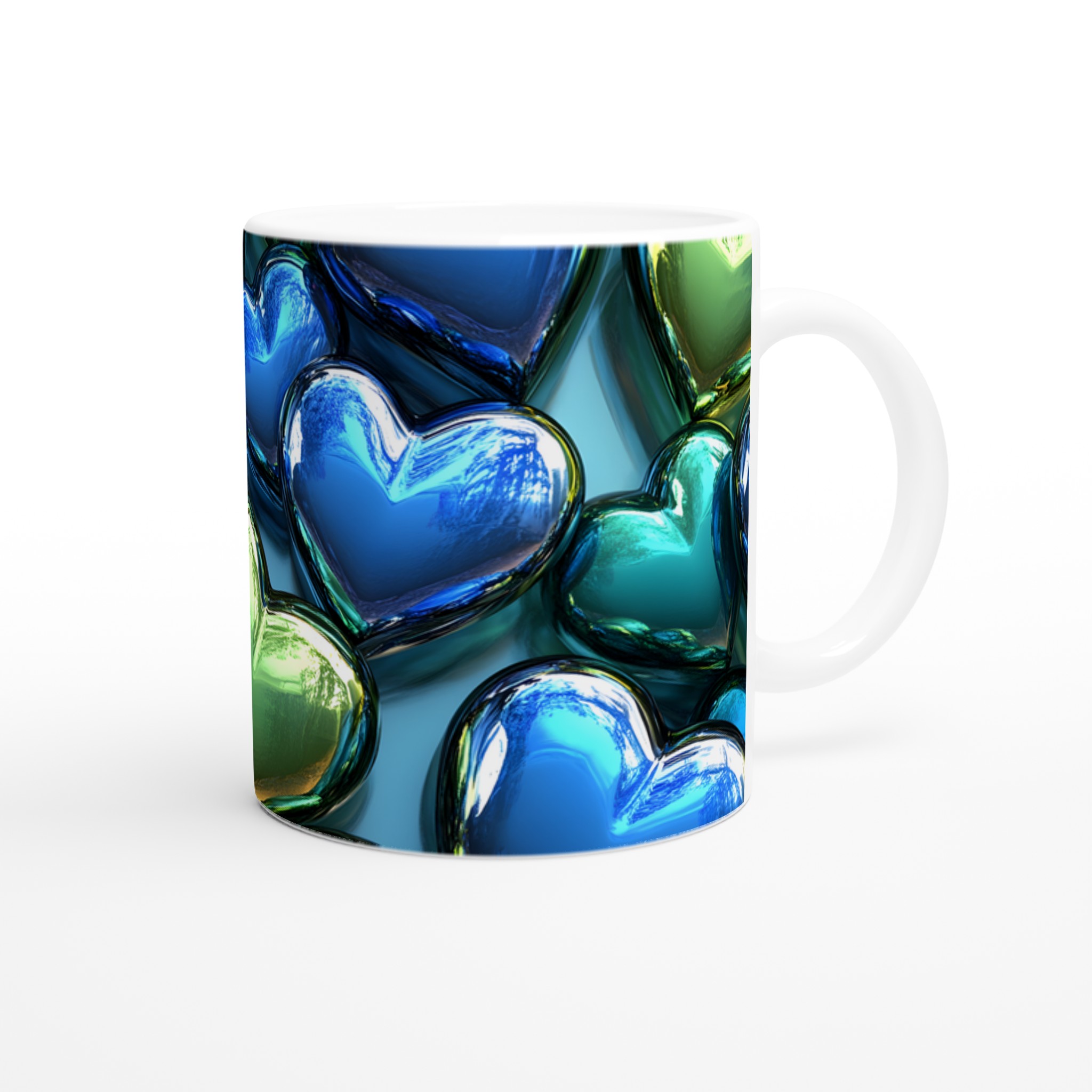 Kärlek i Varje Klunk: 11oz Keramisk Mugg i Glänsande Blått och Grönt 9 eb6cfae7-71a9-4718-9736-33103cc2bbb9