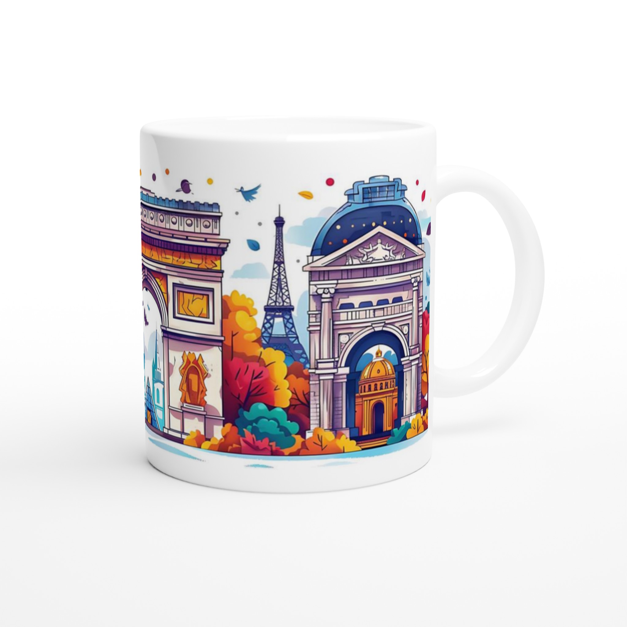 Parisisk Charm: Konstfull 11oz Keramikmugg med Ikoniska Landmärken – Välj Din Färg! 9 ebb6434b-4103-4c7a-b1a0-4af82eff99be