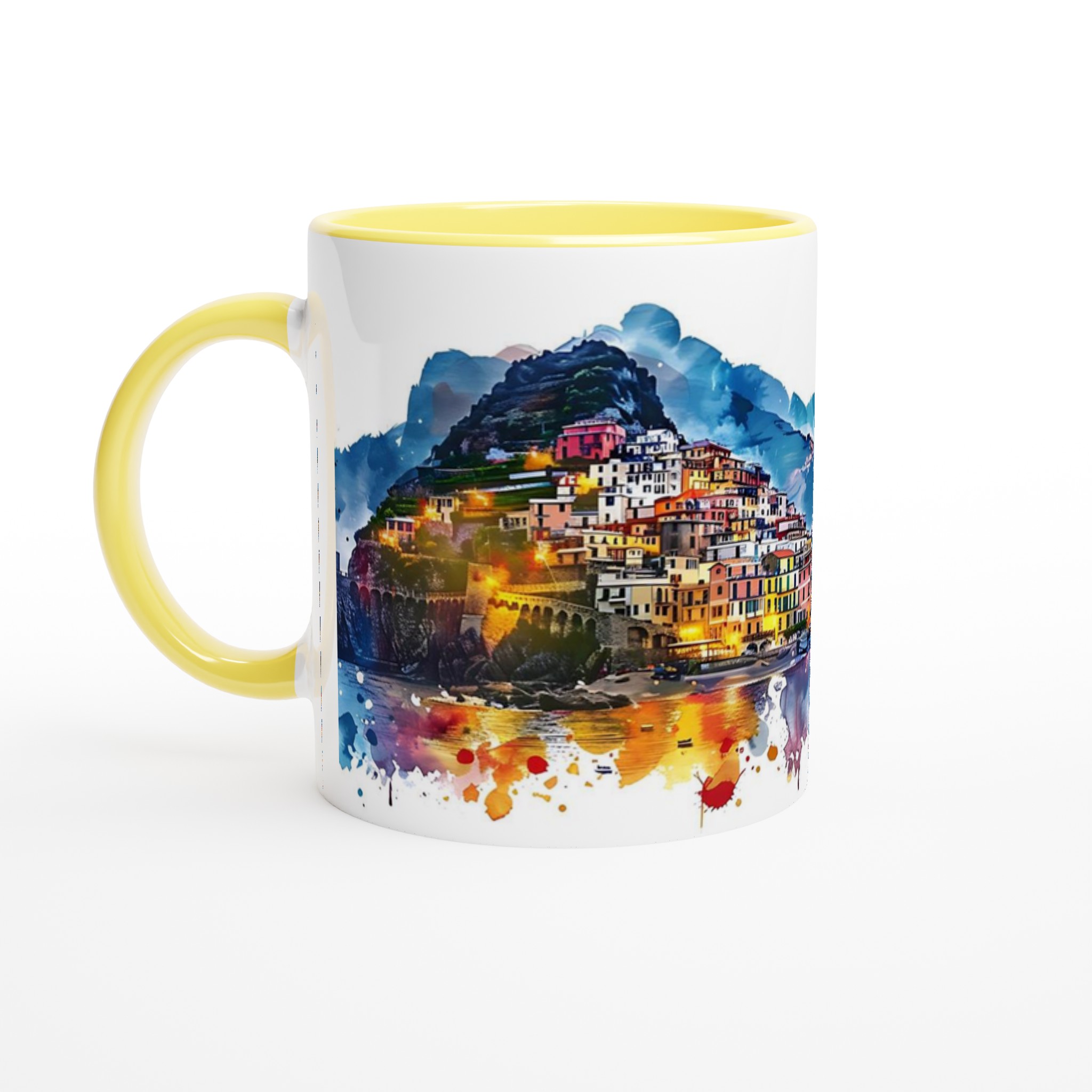 Italiensk Kustby Akvarell Mugg - Färgstark Keramikmugg, 11oz 5 ec305ffa-0bcb-4b4c-9f8c-fcf00a82a9e5