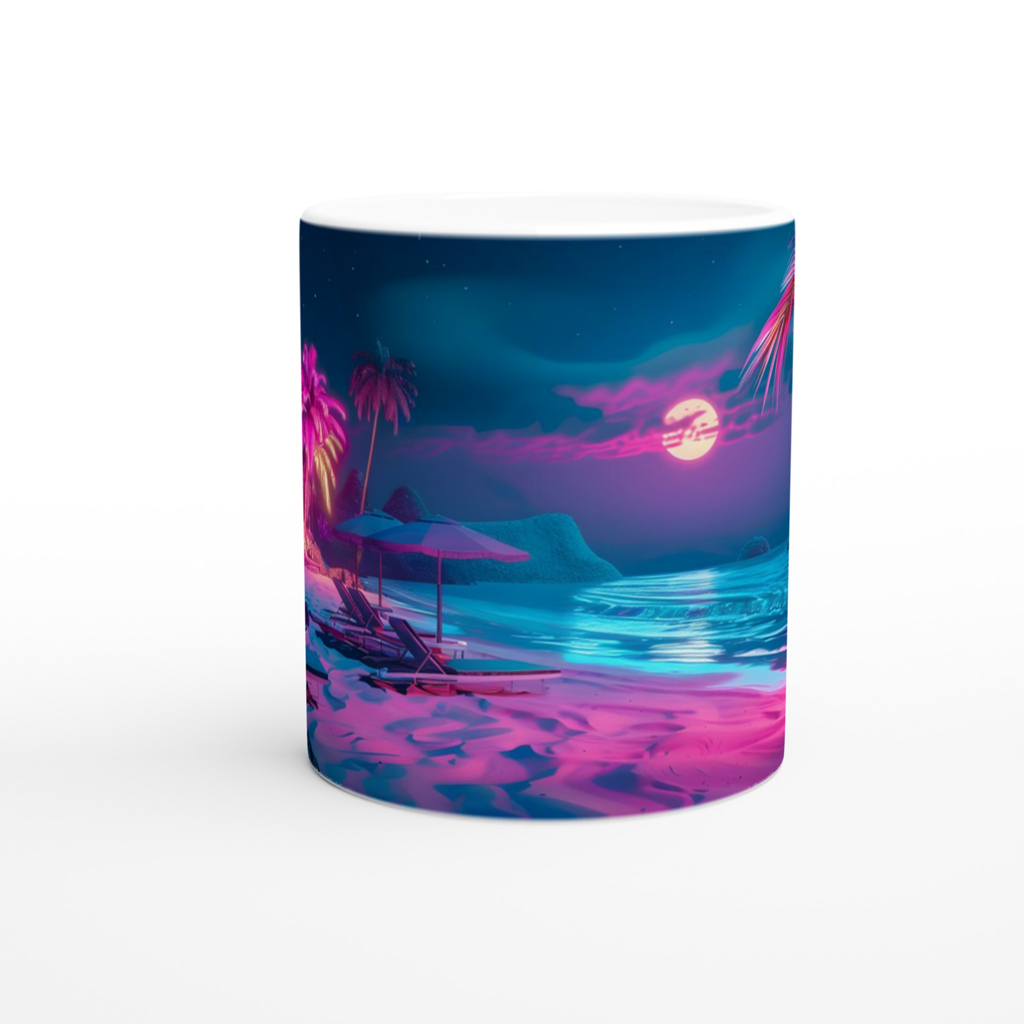 Neon Sunset Beach Keramikmugg – Vibrerande Retro-Vibbar för Din Favoritdryck, Välj Din Färg! 8 ec84db6c-5605-44d5-9567-6c50ba776302