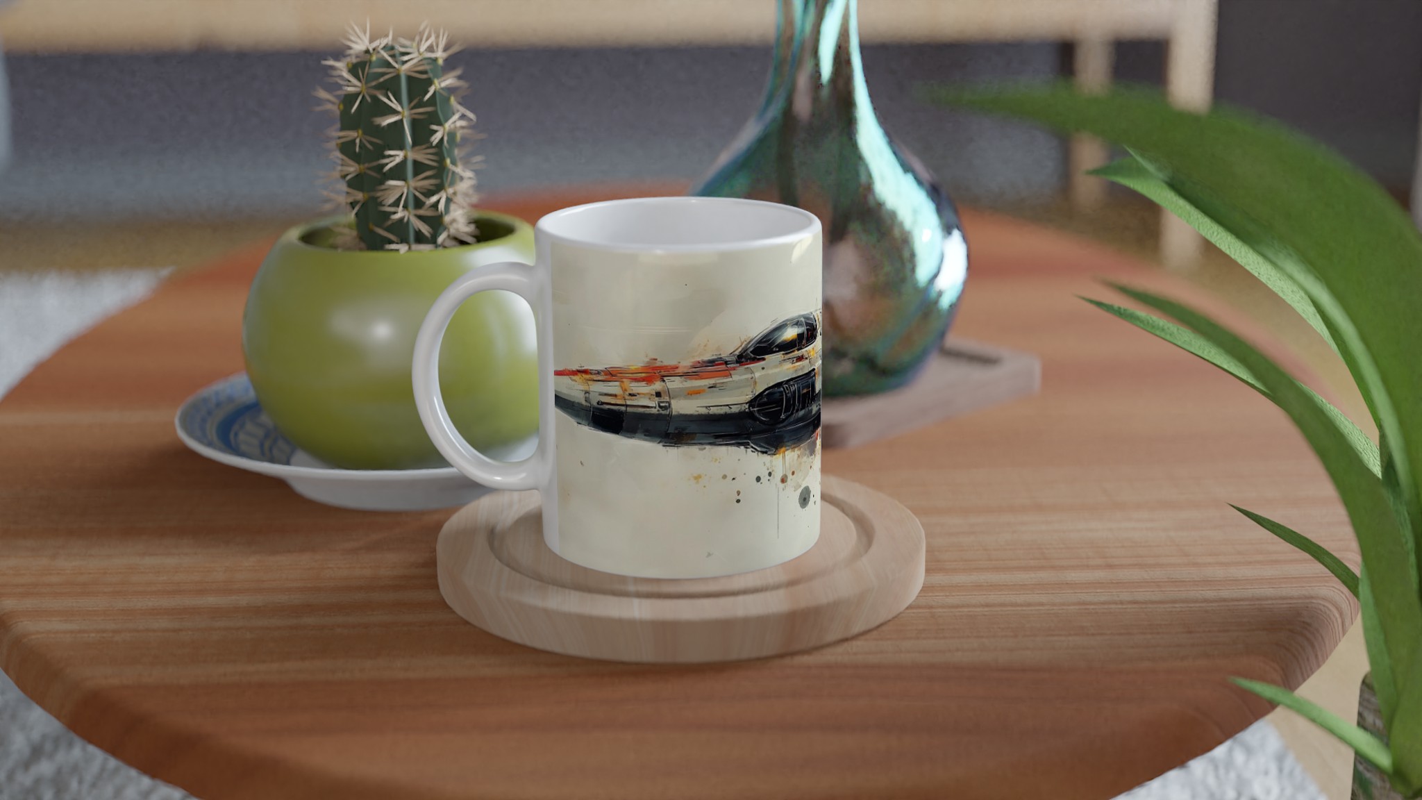 Abstrakt Sci-Fi Rymdskepp Mugg – Konstnärlig Akvarell Design, 11oz Keramisk Mugg i Valfri Färg 9 ed209a2c-4740-41bb-9d94-915978c43768