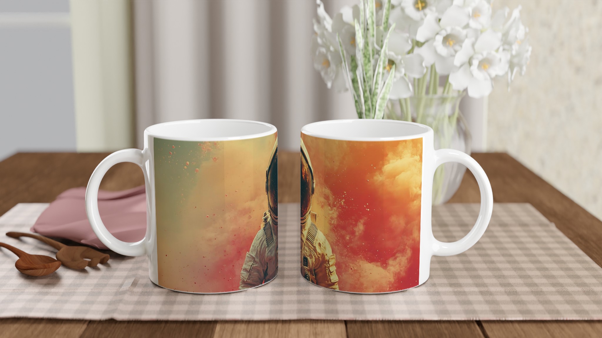 Kosmisk Äventyrsmugg: Astronaut i Stjärnklart Rymden på 11oz Keramisk Mugg 10 ed3c7121-2aa4-4a64-bdd1-6f214a5bed74