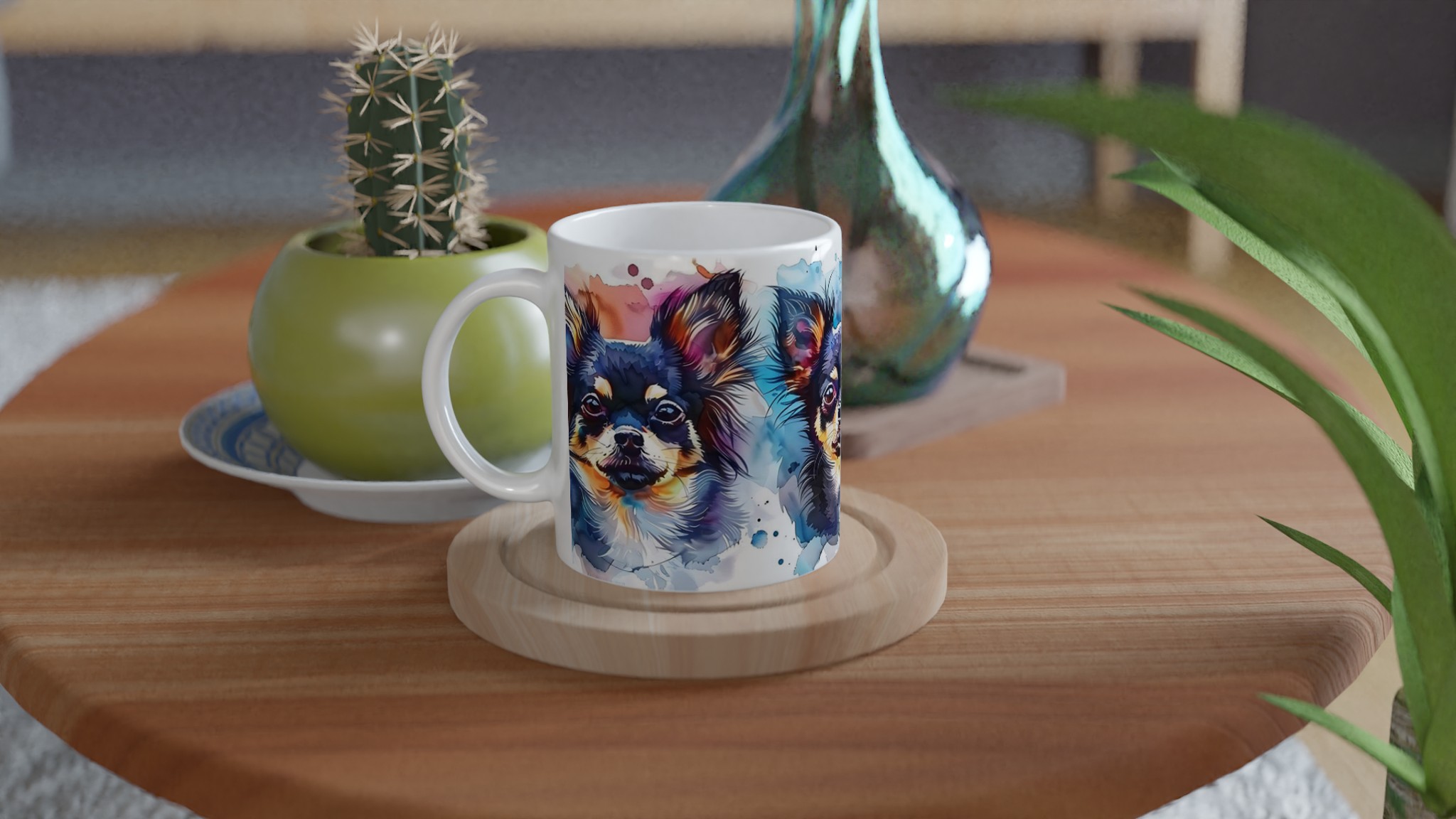 Chihuahua Watercolor Magic: 11oz Keramisk Mugg i Valfri Färg – Färgstark Hundkonst för Varje Kaffestund 9 edbec01f-beba-4767-a351-47029667350e